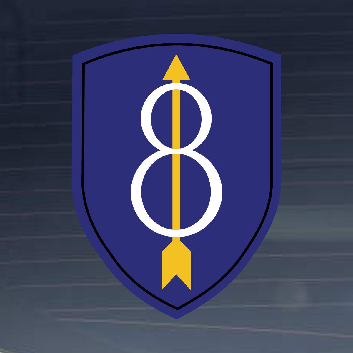 8th Infantry Division US Army 3-Inch Full Color Vinyl Decal - Patriotic Military Sticker for Laptop, Car, Water Bottle & DIY Projects