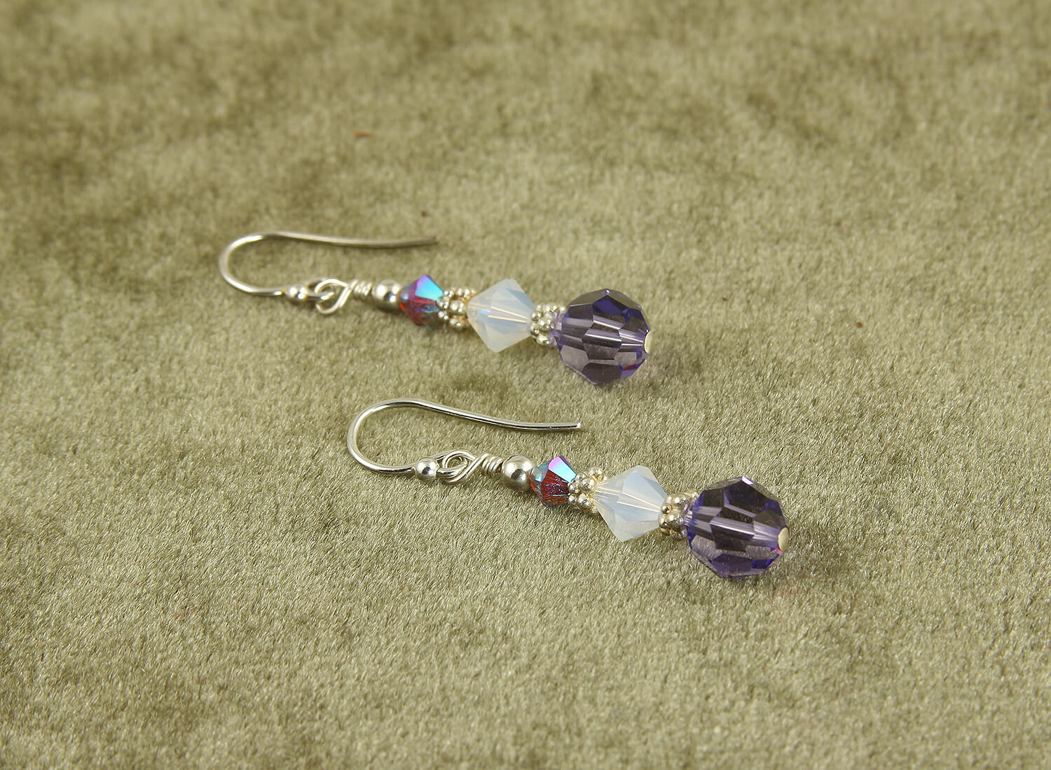 Opal Tanzanite Crystal Beaded Earrings for Women - Elegant Handmade Dangle Earrings for Party, Wedding & Special Occasions