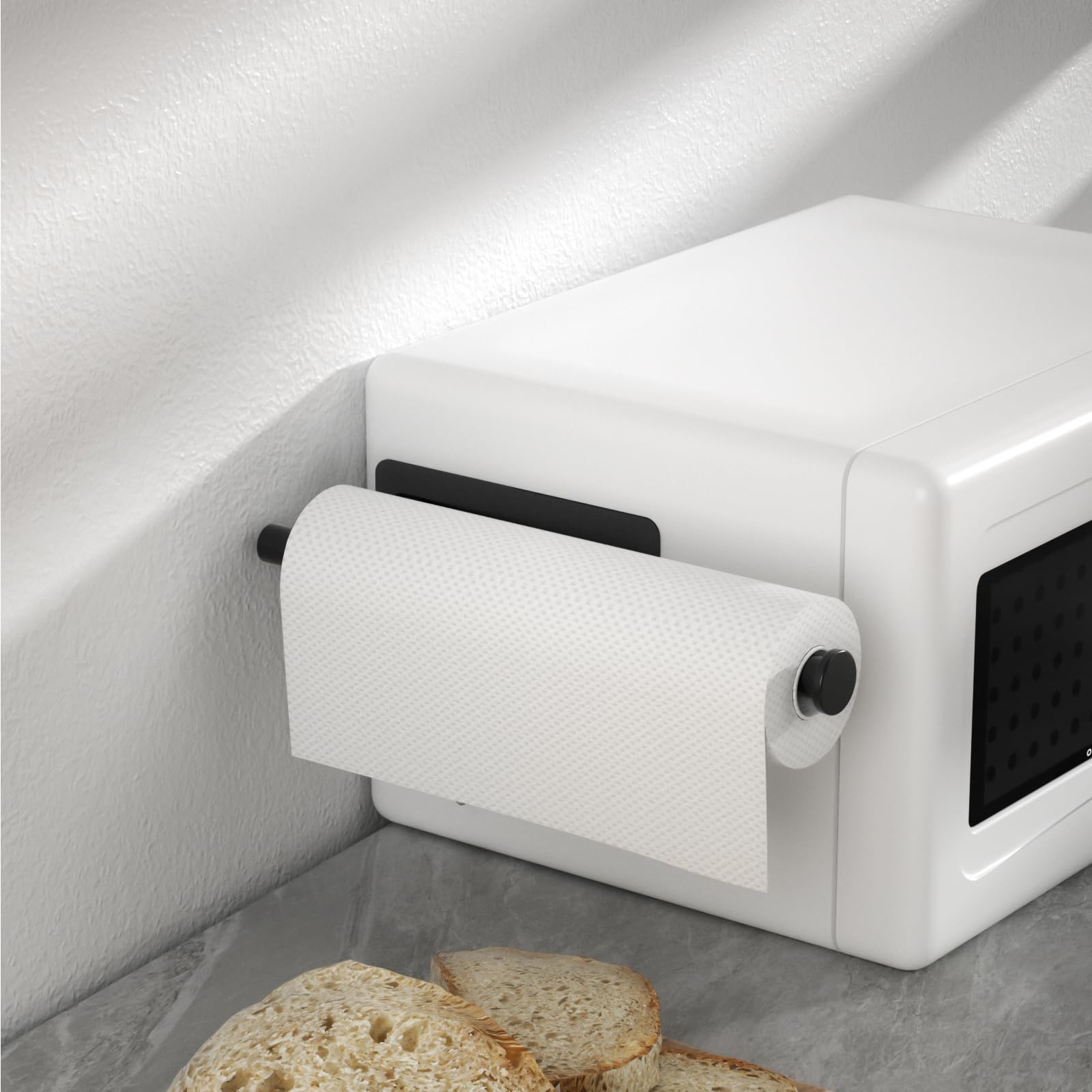 ASTOFLI Magnetic Towel Holder for Fridge & Wall - Black