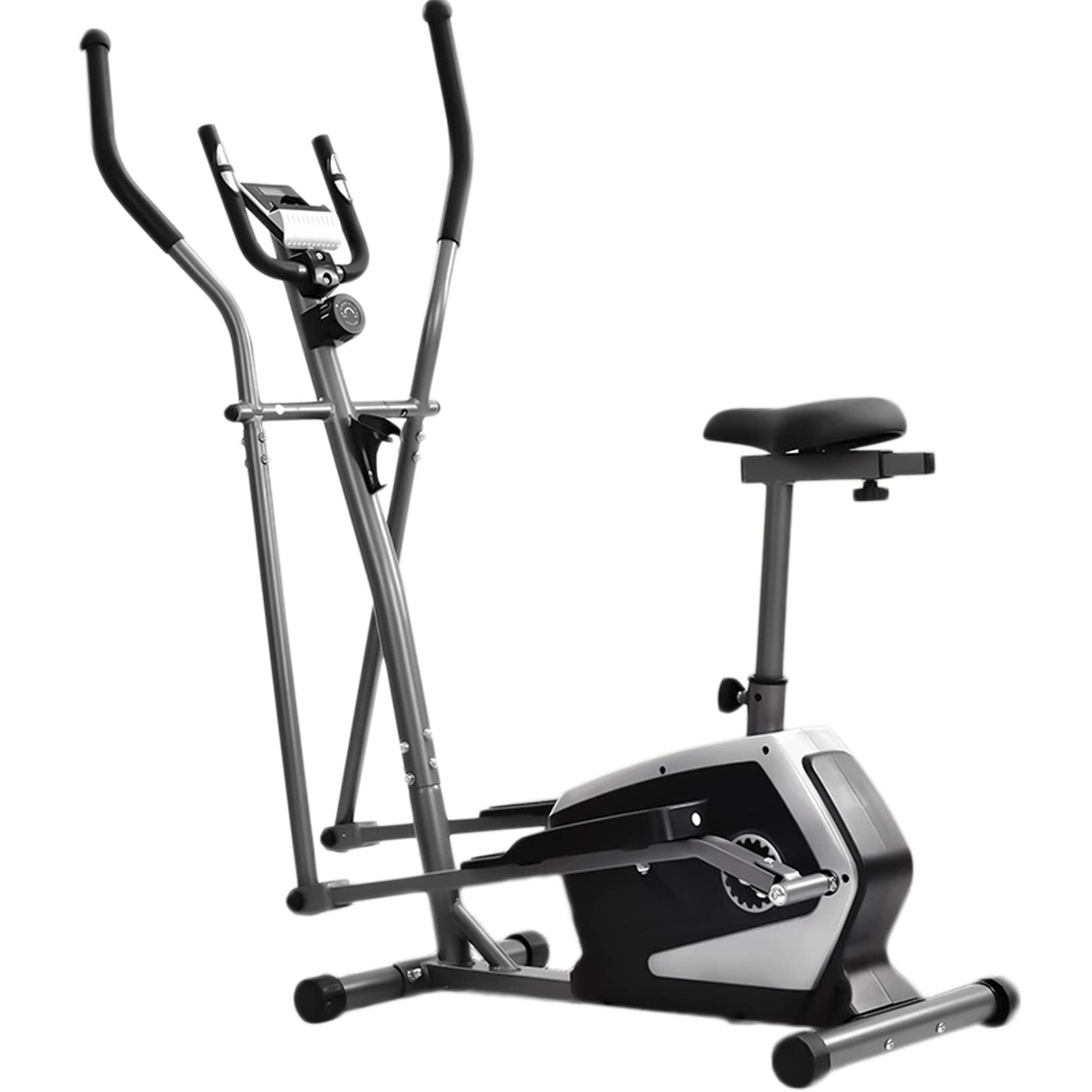 Elliptical Exercise Machine with Digital LCD Display - 8 Levels Resistance Adjustments, Adjustable Handle Bar & Seat, 330lb Weight Capacity - Perfect for Home Gym, Cardio Workout & Full-Body Training