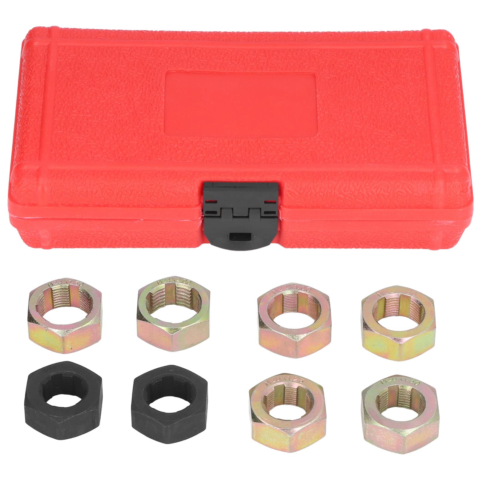 8-Piece Axle Spindle Rethreading Tool Set - M20, M22, M24 & 13/16 x20UNEF - Professional Spindle Thread Cleaning Kit with Durable Tool Box - Perfect for Automotive Repair & Heavy-Duty Truck Maintenance