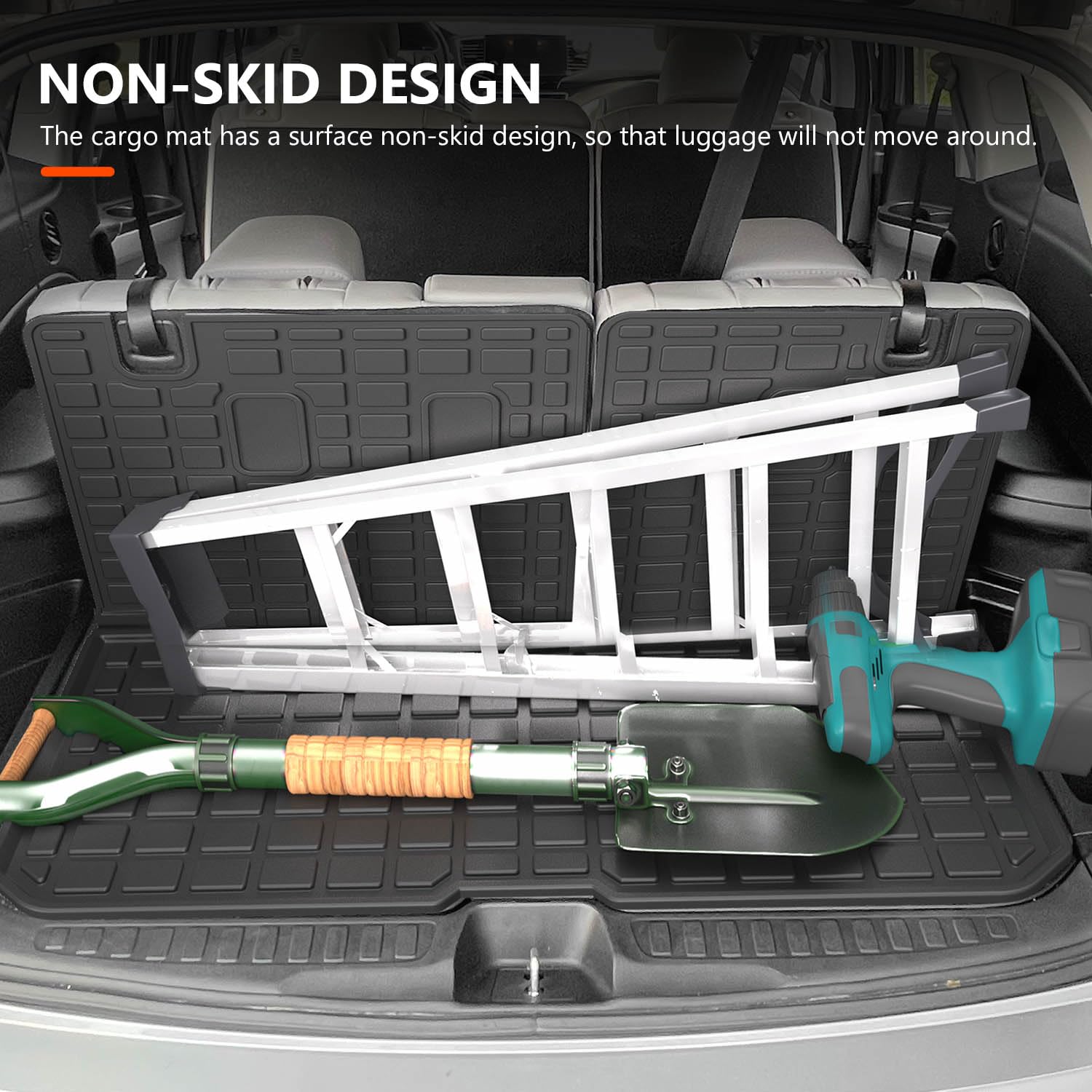Custom Fit 2016-2022 Honda Pilot Cargo Liner & Floor Mats Set - 8 Seats Trunk Mat with Backrest Protector + All-Weather Floor Mats - Durable Non-Slip Car Accessories for SUV Interior Protection (Perfect for Road Trips, Camping & Family Travel)
