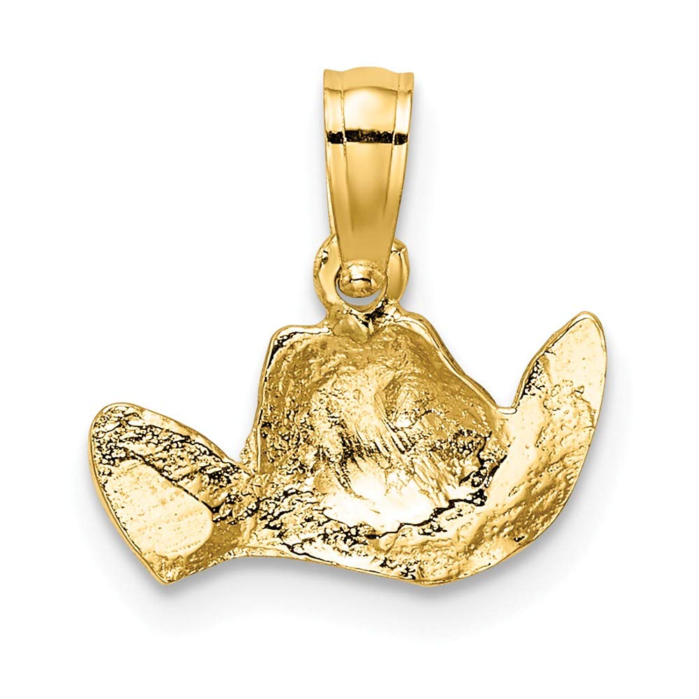 14K White & Yellow Gold Two-Tone Cowboy Hat Pendant Necklace - Western Jewelry for Women, Perfect for Country Concerts & Rodeo Events