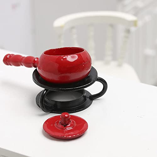 Vintage Fondue Pot Set - Miniature Dollhouse Accessory for Retro Kitchen Decor & Collectibles | Perfect for DIY Mini Scenes, Dollhouse Displays & Gift Giving
