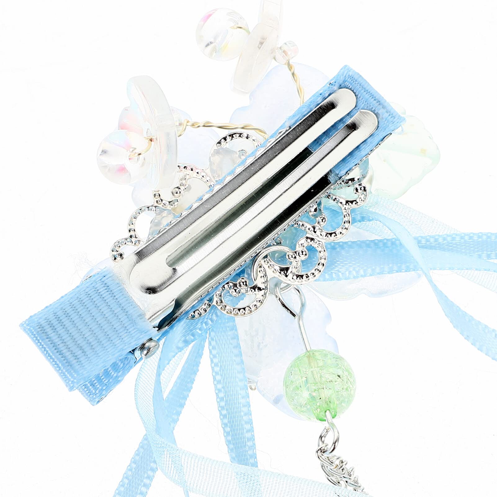 FOMIYES Blue Tassel Hair Clips for Kids & Women - 1 Pair Hair Accessories for Girls, Costume Hairpins, Hair Decoration for Parties & Weddings