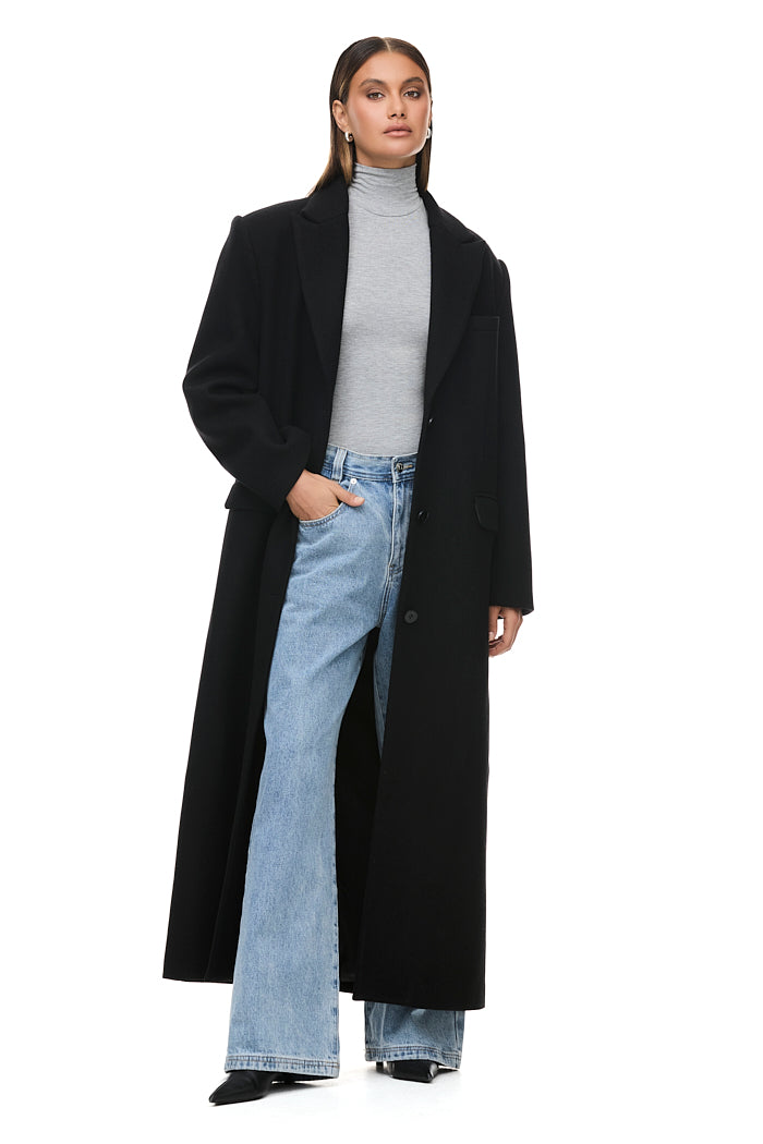 The Isla Black Coat - Stylish Women's Winter Trench Coat for Fashion & Outdoor Wear