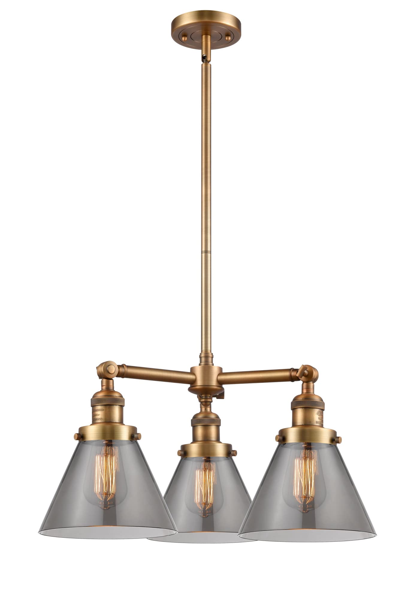 Innovations 207-PC-G42 3-Light Modern Chandelier in Polished Chrome - Elegant Ceiling Lighting Fixture for Dining Room, Bedroom or Living Room