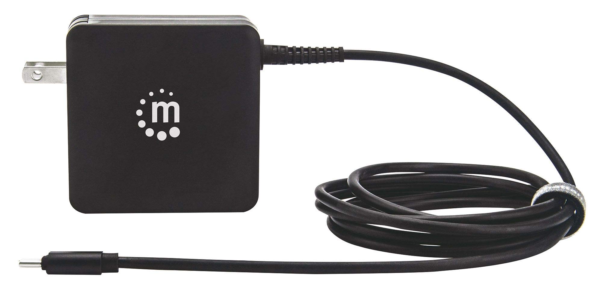 60W USB-C Wall Charger with Built-in Cable & USB-A Port | Fast Charging for iPhone 15, MacBook, iPad, Samsung Galaxy | Compact Travel Charger for Home, Office, Car