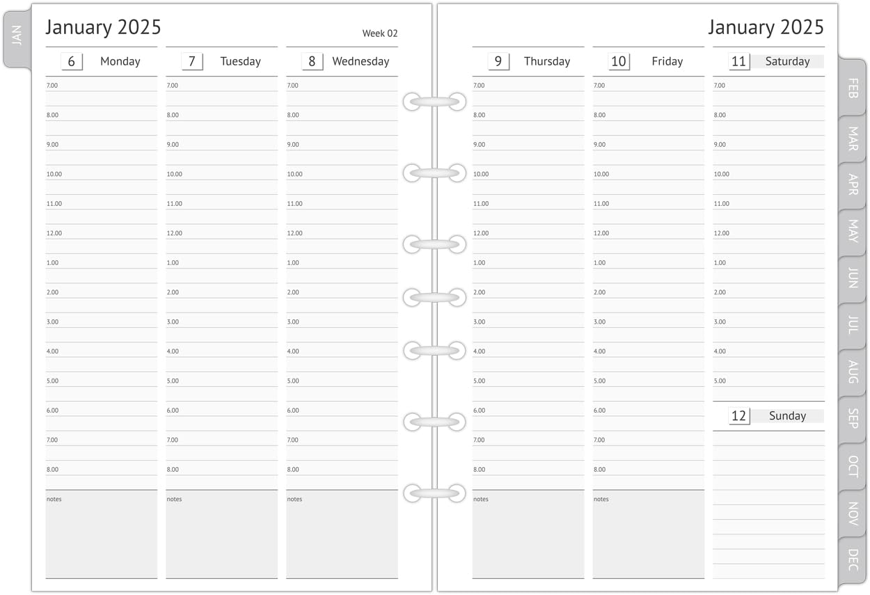 2025 Planner Refills for 3-Ring Mini Binder - Weekly & Monthly Appointment Book Inserts with Tabs, 7-Hole Punched (Classic/Size 4) | Perfect for Organizing Schedules, Meetings, and Personal Tasks at Home or Office