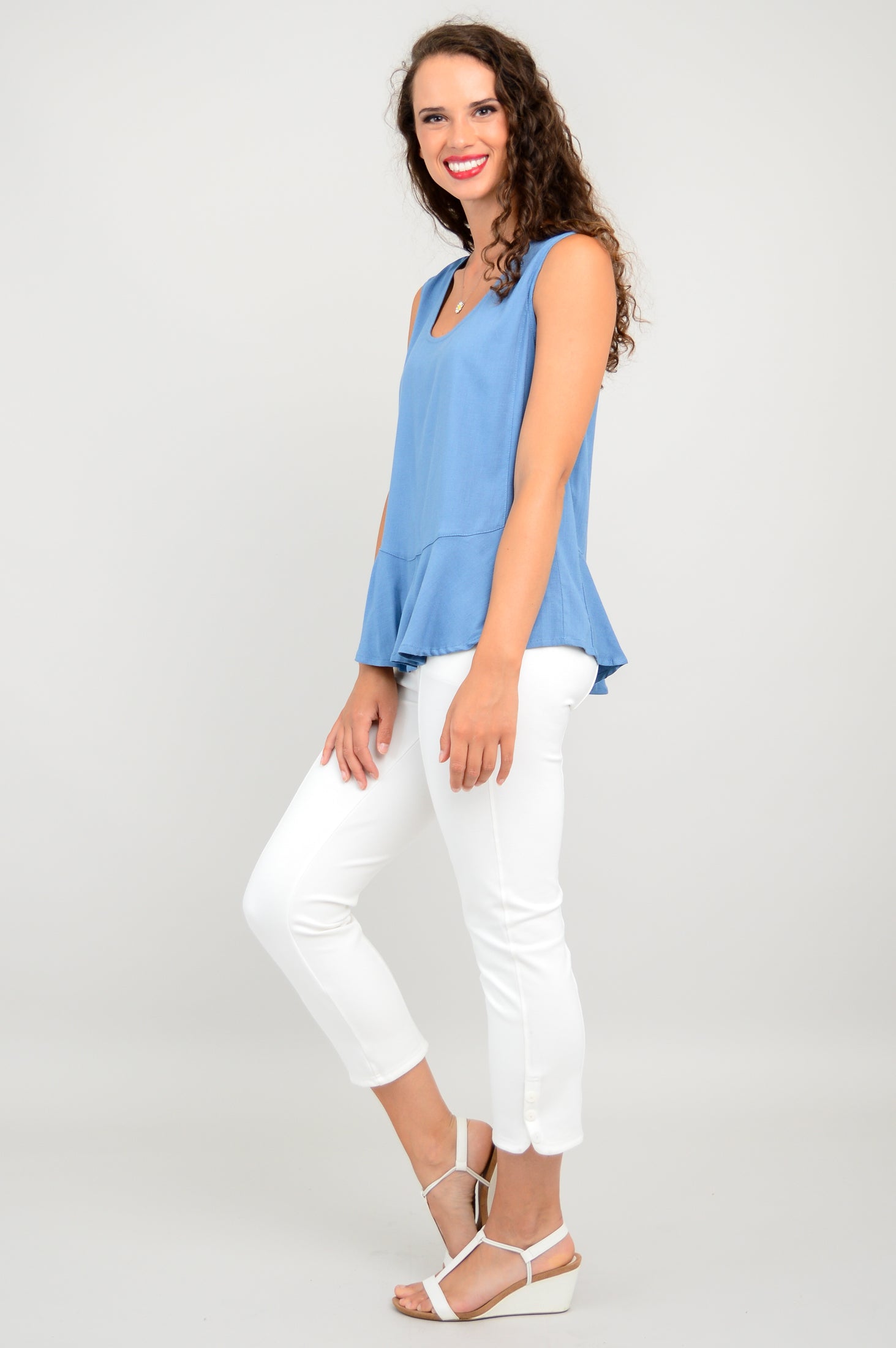 Ginny Tank Top | London Fog & Linen Bamboo Blend | Women's Casual Summer Tops | Perfect for Beach, Vacation & Everyday Wear - Final Sale