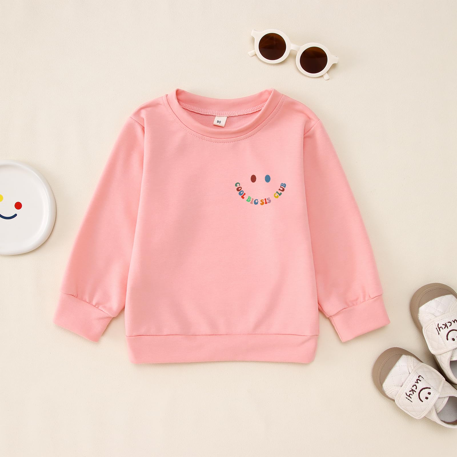 Big Sister Sweatshirt for Toddler Girls - Cute Long Sleeve Shirt for Baby Announcement & Sibling Matching Outfit - Perfect for Gender Reveal, Newborn Photos & Family Events