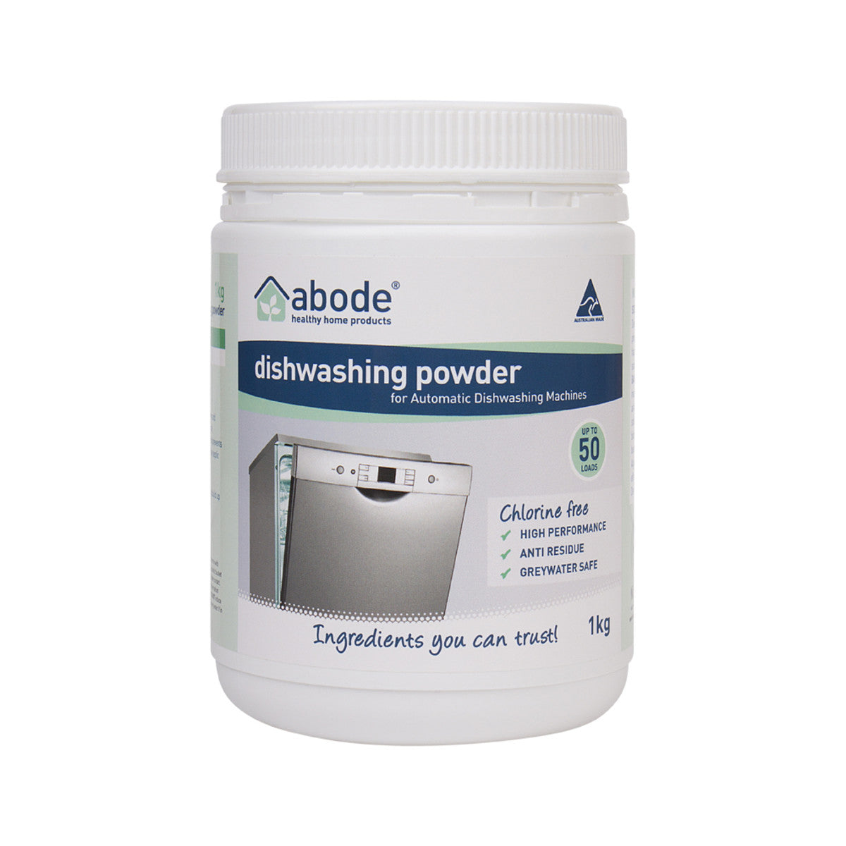 ABODE Dishwasher Detergent Powder for Automatic Dishwashers - 1Kg (2.2 lbs) | Powerful Cleaning for Glasses, Plates & Cutlery | Eco-Friendly Formula for Sparkling Clean Dishes