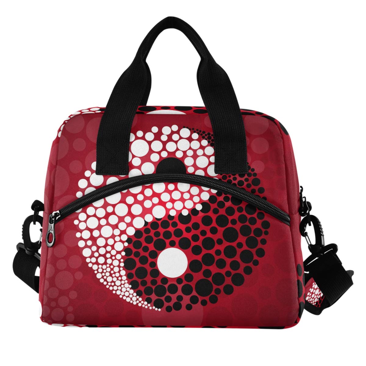 Insulated Lunch Bag for Women & Men - Reusable Cooler Tote with Shoulder Strap | Yin Yang Design | Perfect for Work, School, Picnic, Beach, Fishing & Outdoor Activities