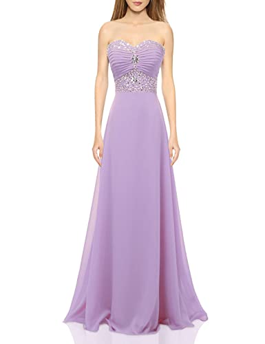 SOLOVEDRESS Women's Elegant Chiffon Long Evening Dress with Crystal Beading - Perfect for Prom, Bridesmaid, Wedding Guest & Formal Events