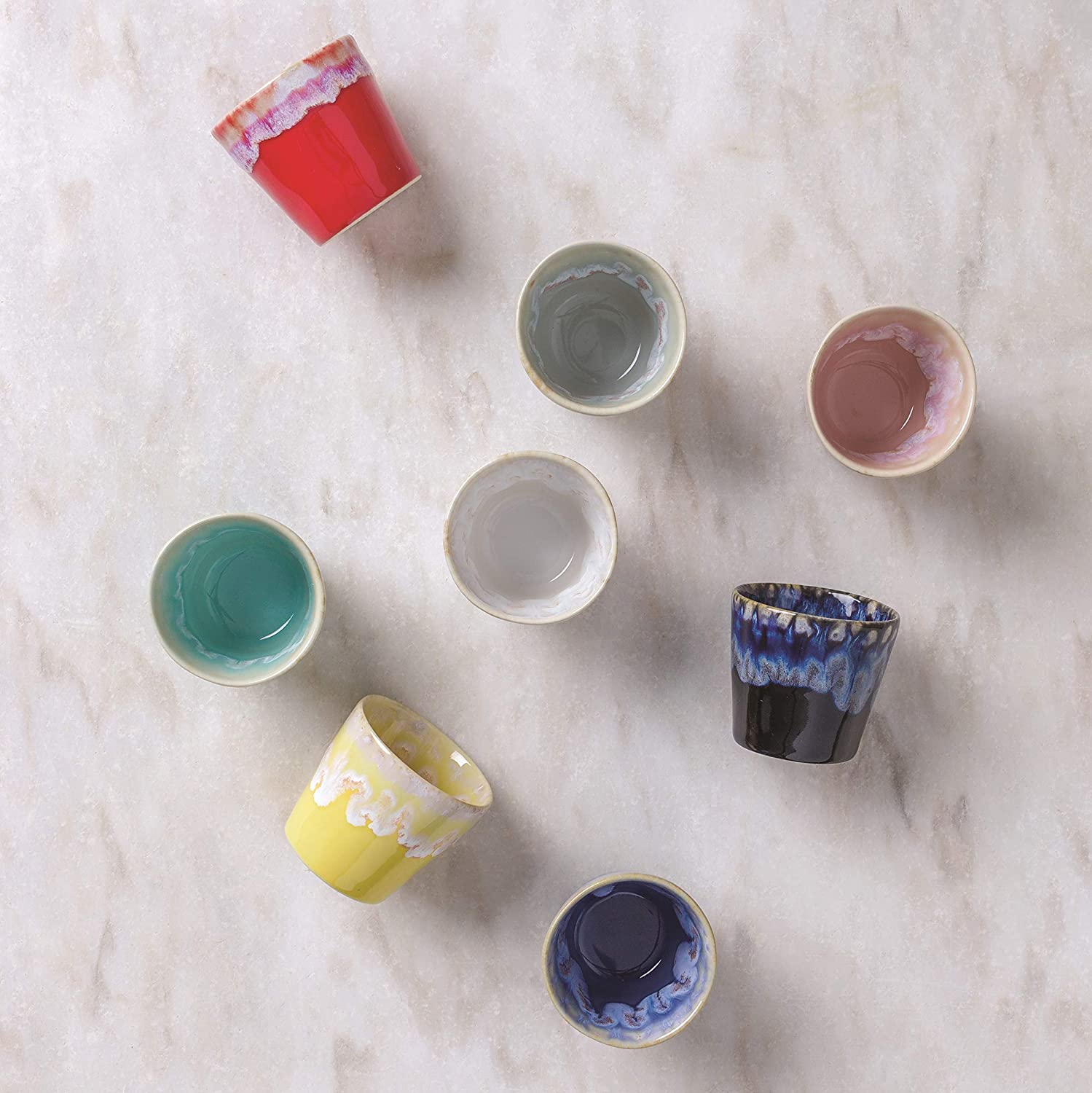 COSTA NOVA Stoneware Ceramic Espresso Cups Set (2-Piece) - 3 oz Soft Pink - Grespresso Collection - Perfect for Coffee Shops, Home Baristas & Gift Giving