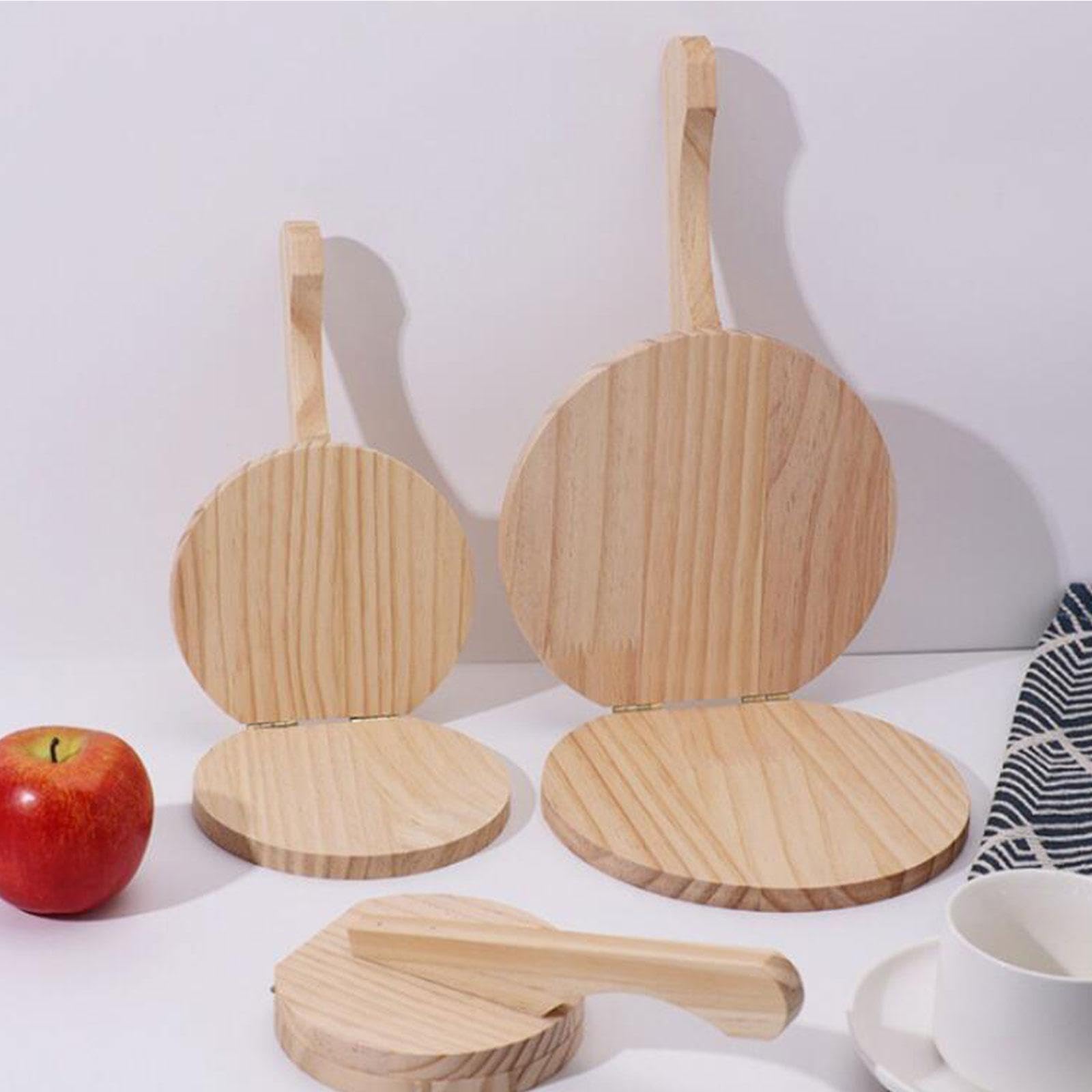 CALANDIS® Wooden Tortilla Press - Handheld Manual Dough Press for Homemade Tortillas, Flatbreads, Pizza & Popiah | Perfect for Mexican, Italian & Asian Cuisine | Natural Wood Tortilla Maker for Authentic Cooking Experience