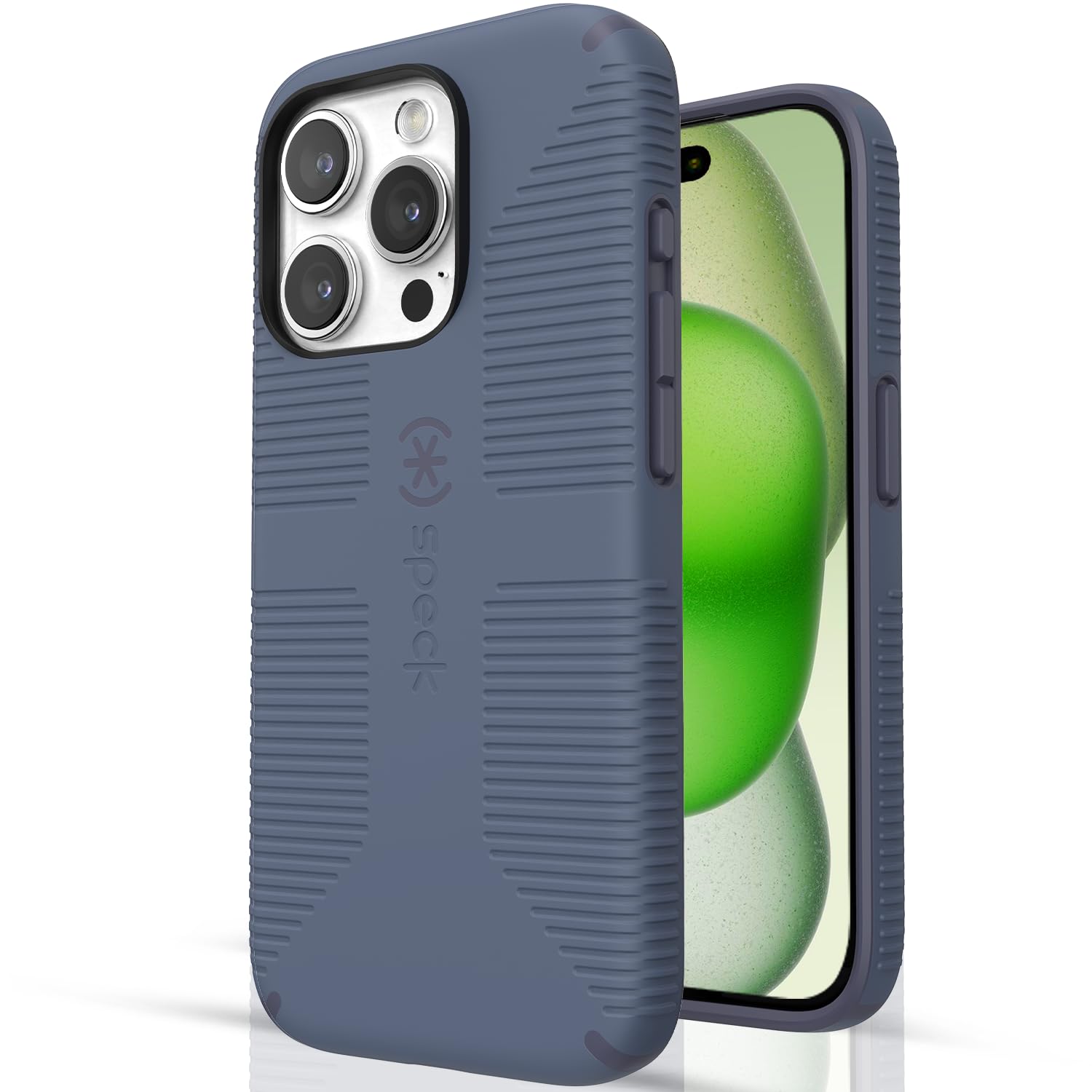 Speck iPhone 15 Pro Case with MagSafe - 6.1 Inch Shockproof Phone Cover, Anti-Scratch & Soft Touch Grip - CandyShell Grip in Mystery Blue/Faded Denim - Perfect for Daily Use, Outdoor Activities & Travel Protection