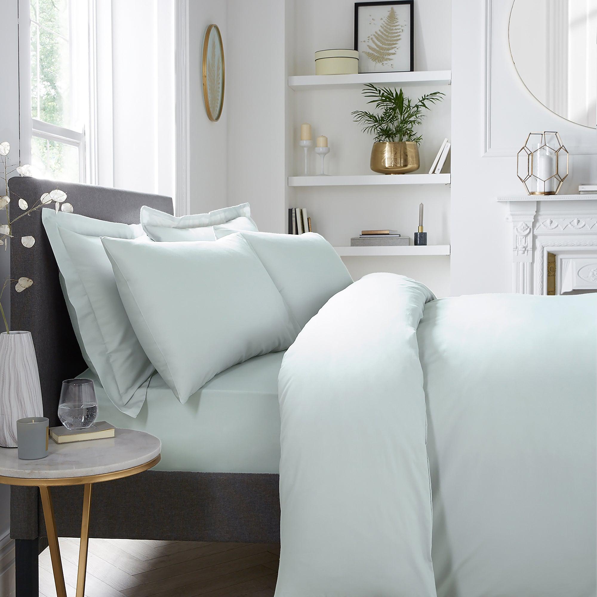 Premium Plain Dyed Cotton Pillowcases Set of 2 - Soft Green Bedding for Home & Decor | Perfect for Master Bedroom, Guest Room & Cozy Home Styling