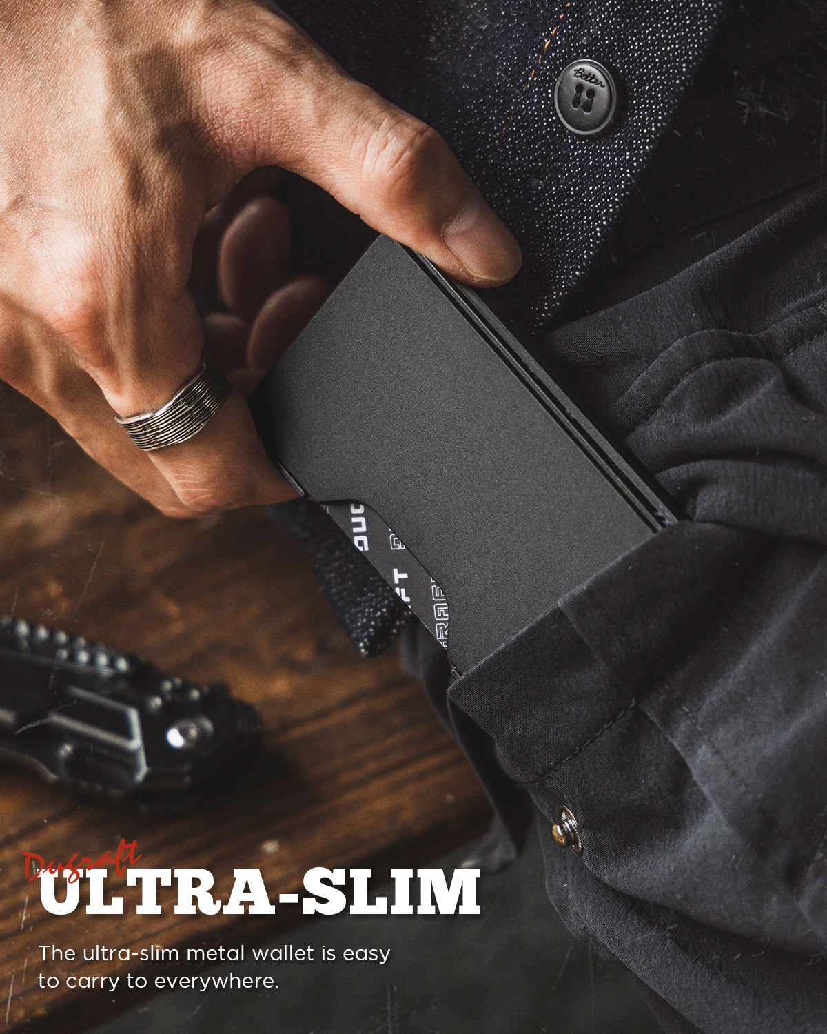 DCL100C Slim Minimalist Metal Wallet - RFID Blocking Credit Card Holder for Men | Ultra Thin & Lightweight | Perfect for Travel, Business & Everyday Carry
