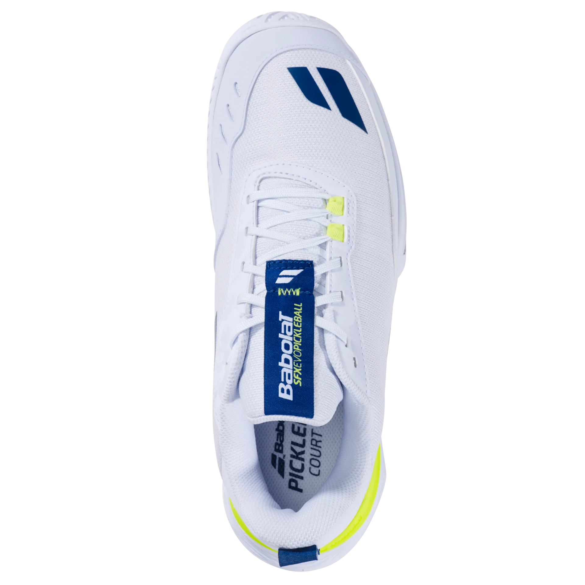 Babolat SFX Evo Men's Pickleball Shoes - Lightweight Tennis Shoes for Men with Cushioning & Stability - White/Estate Blue - Perfect for Indoor & Outdoor Court Sports