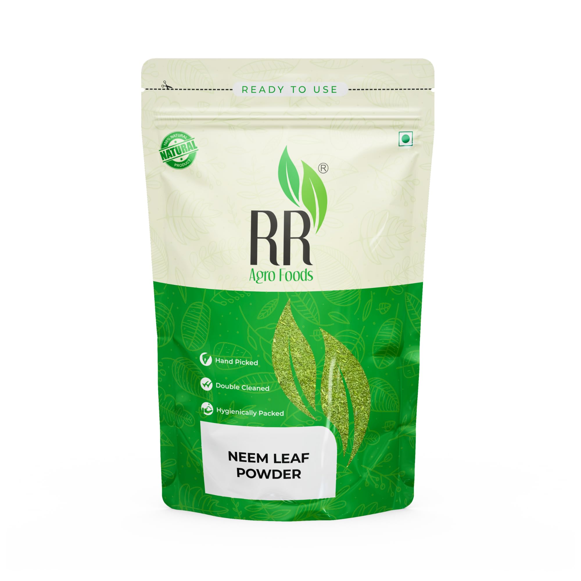 RR AGRO FOODS 100% Organic Pure Neem Leaves Powder - 200gm Pack | Natural Ayurvedic Herbal Supplement for Skin, Hair & Immune Support | Perfect for DIY Beauty, Detox & Wellness Recipes