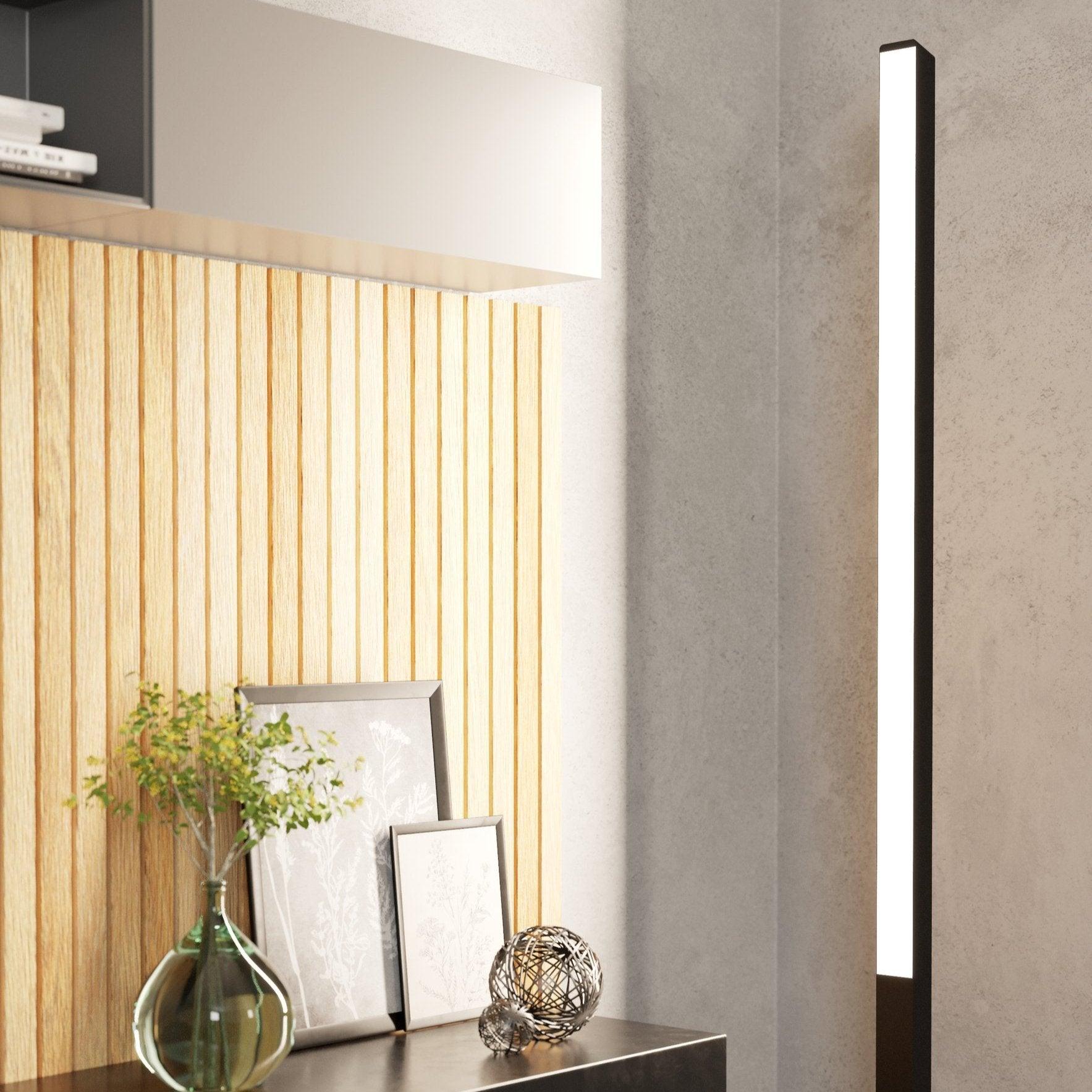 Smart LED Floor Lamp - Eglo Connect Simolaris Z, Modern Black Design for Living Room, Bedroom & Office Lighting | WiFi & App Control