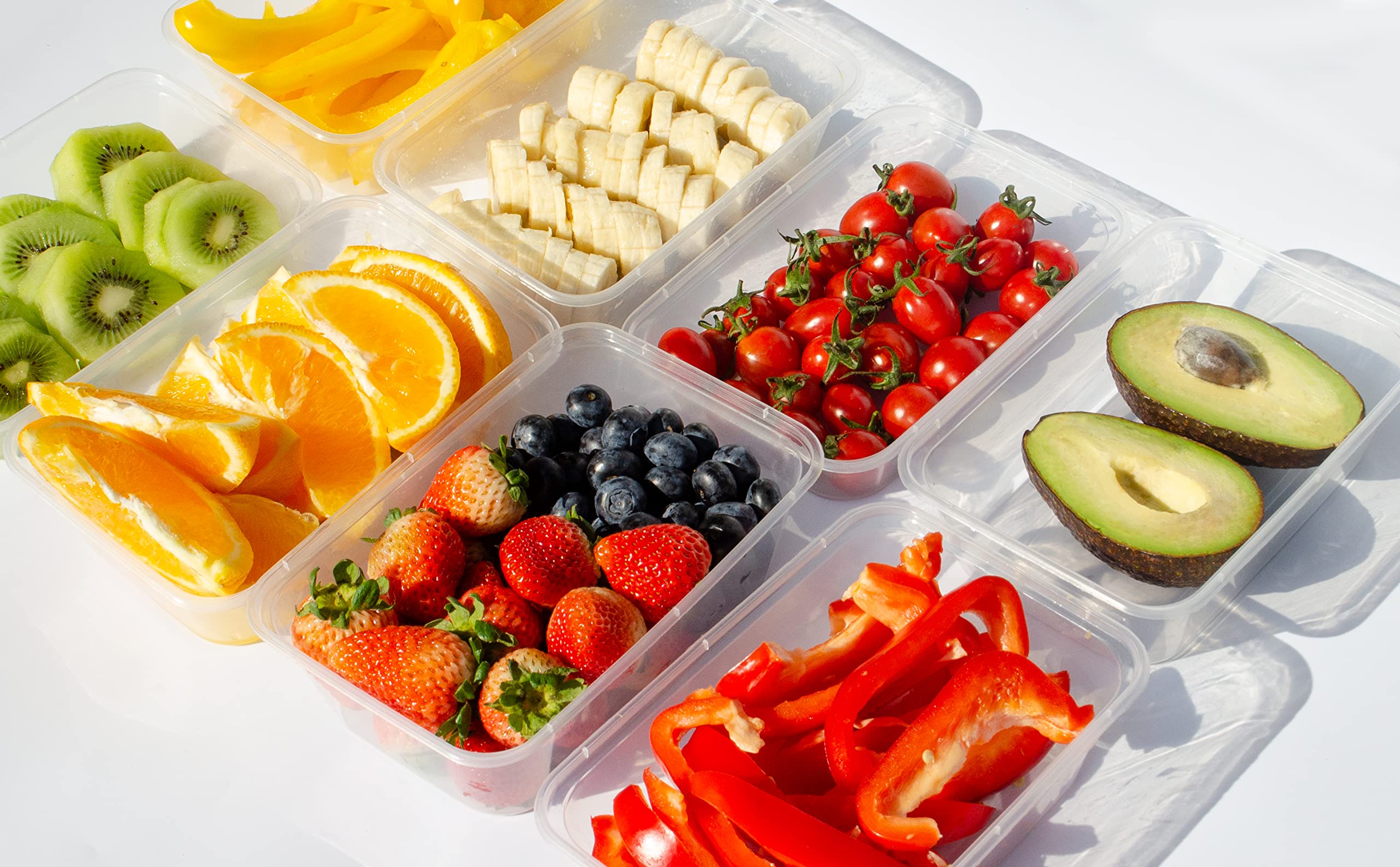 50-Pack 21oz (650ml) Square Disposable Plastic Food Storage Containers with Lids - BPA-Free Meal Prep Containers for Lunch, Dinner, Office, Picnic & Takeout