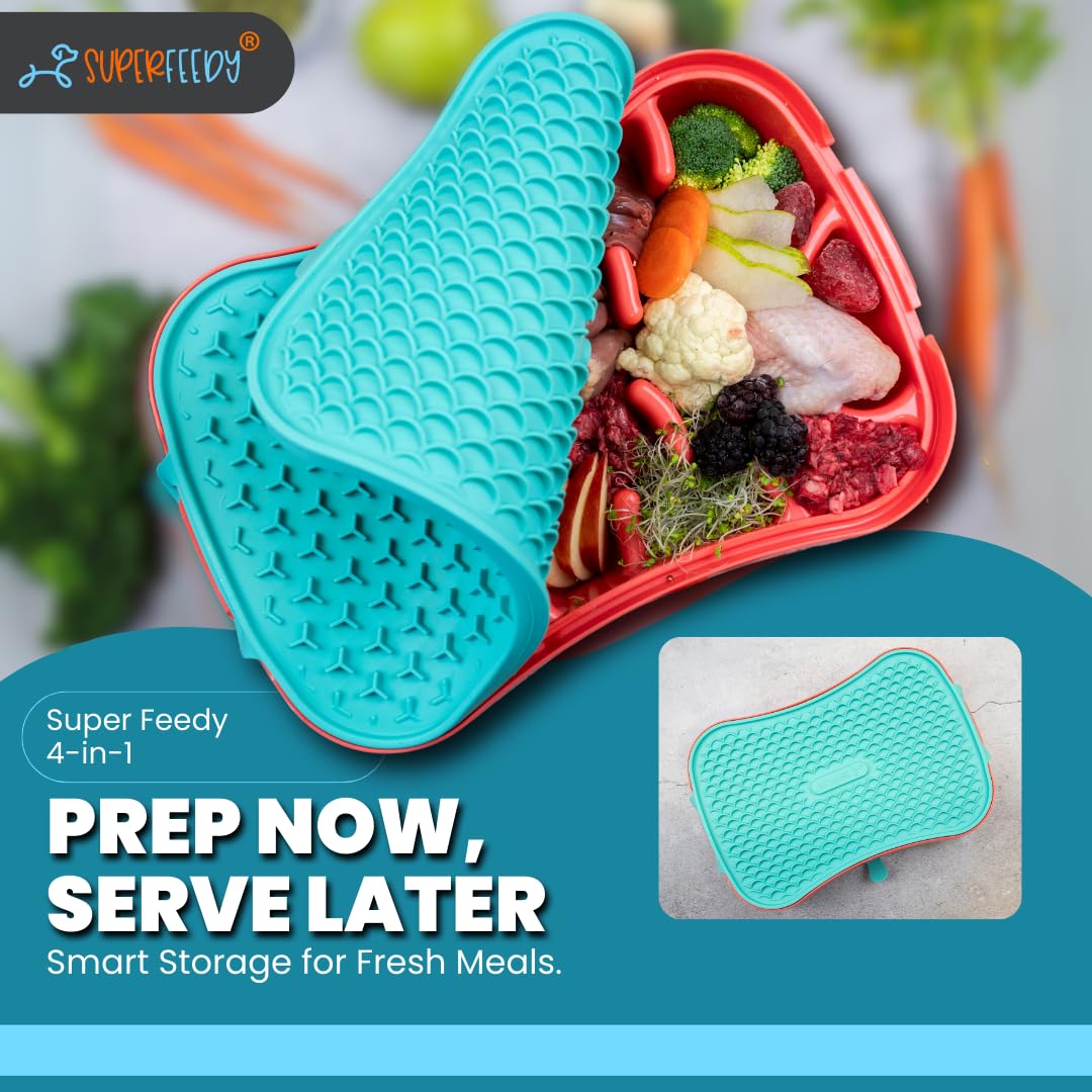 Slow Feeder Dog Bowls & Lick Mat - 4-in-1 BPA-Free Silicone Puzzle Feeder for Fast Eaters - Non-Slip Pet Food Bowl for Small, Medium & Large Dogs - Perfect for Mealtime Enrichment & Anxiety Relief