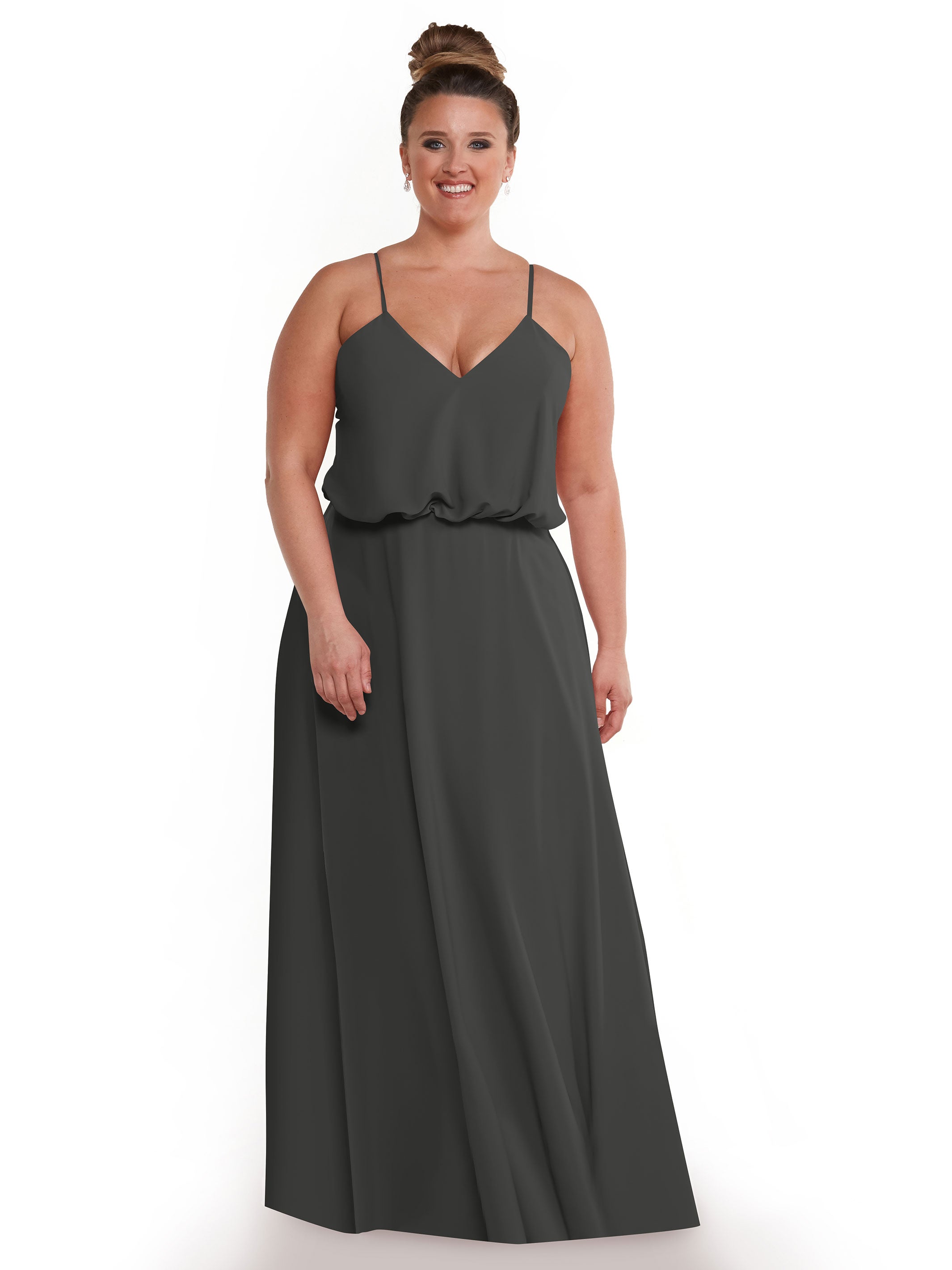 Elegant 83040 A-Line Bridesmaid Dress with Flowy Stretch Chiffon Skirt - Perfect for Weddings, Formal Events & Special Occasions