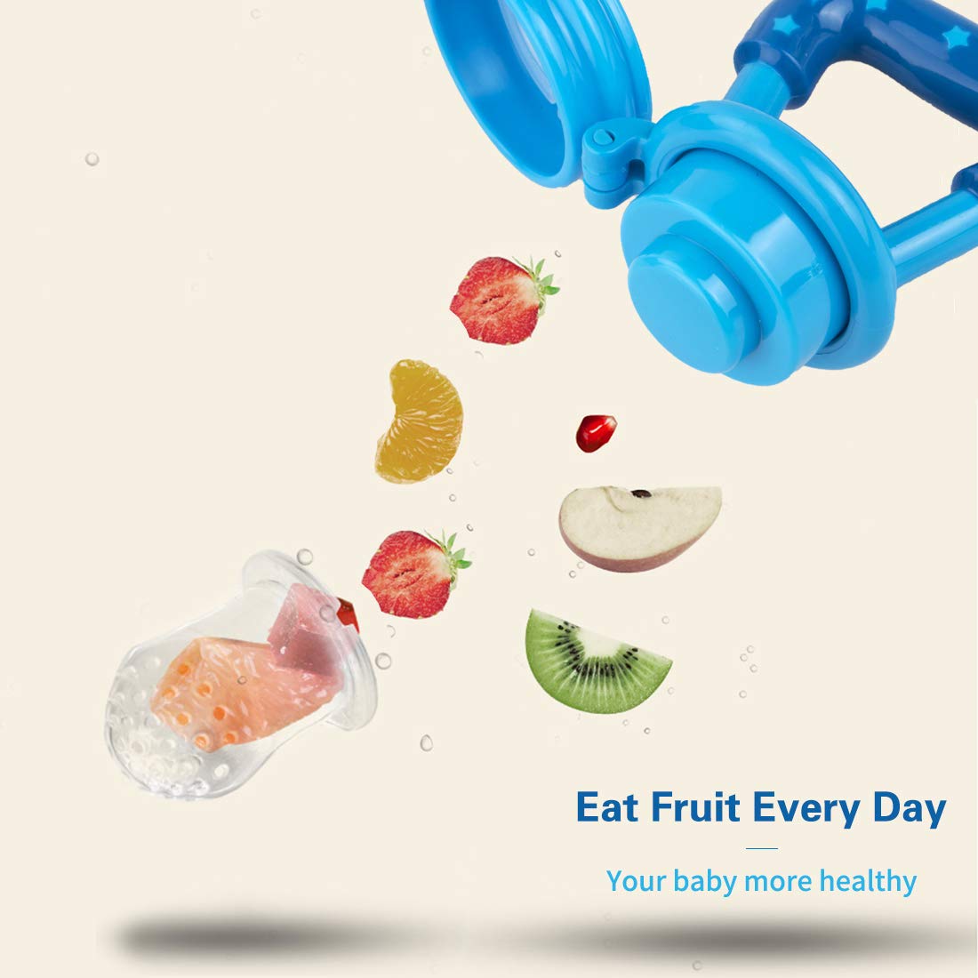 UNIH Silicone Baby Food Feeder Pacifier - Safe Fresh Fruit & Veggie Nibbler for Infants & Toddlers | BPA-Free Teething Toy for Easy Self-Feeding | Perfect for On-the-Go Snacking & Mess-Free Mealtime (Green)