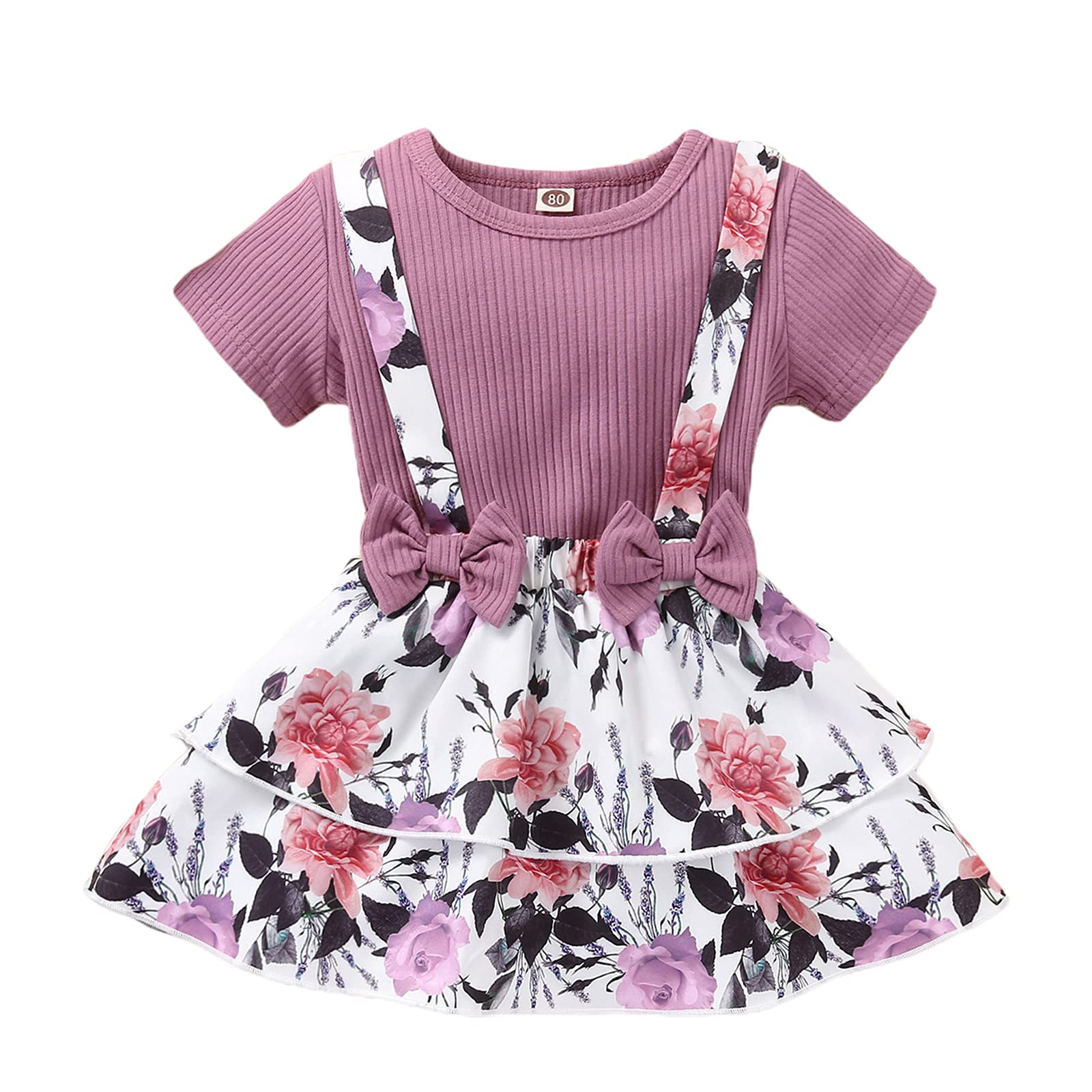 Adorable Toddler Baby Girl Summer Outfits - Cute Suspender Skirt & T-Shirt Set for Sisters | Matching Sibling Clothes for Playdates, Family Photos & Special Occasions
