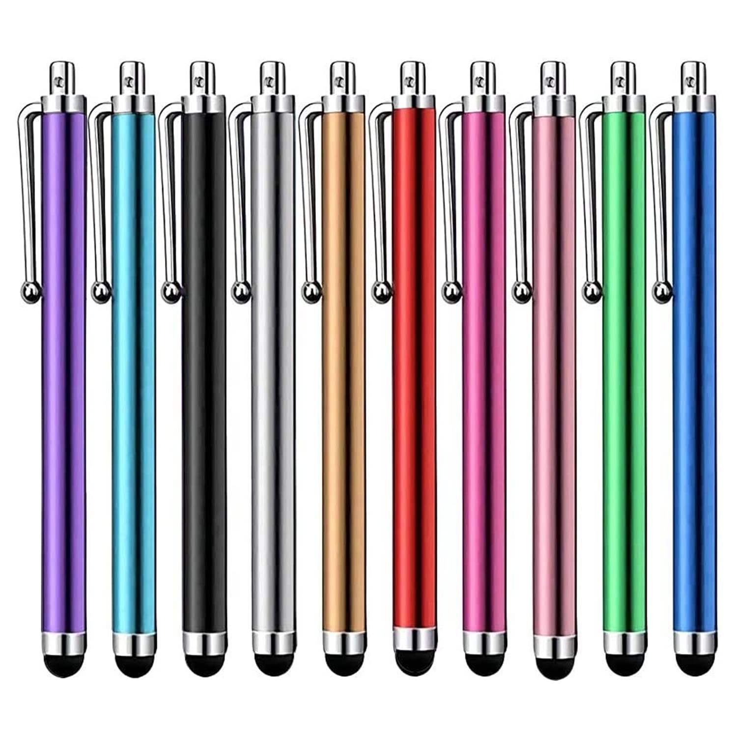 10 Pack Universal Stylus Pens for iPad, Samsung Galaxy & Smartphones - Capacitive Touch Screen Stylus with Multiple Colors - Perfect for Drawing, Note-Taking & Digital Signatures