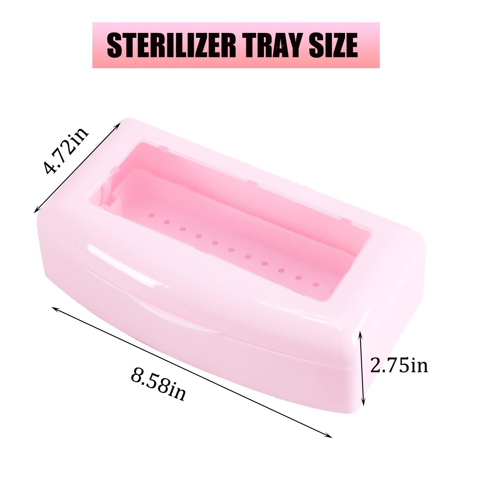 Shmian Nail Tool Sterilizer - Plastic Soaking Cleaning Tray for Tweezers, Manicure & Barber Tools | Professional Nail Salon & Home Use Clipper Cleaner | Perfect for Sanitizing Nail Salon Equipment & Personal Grooming Kits