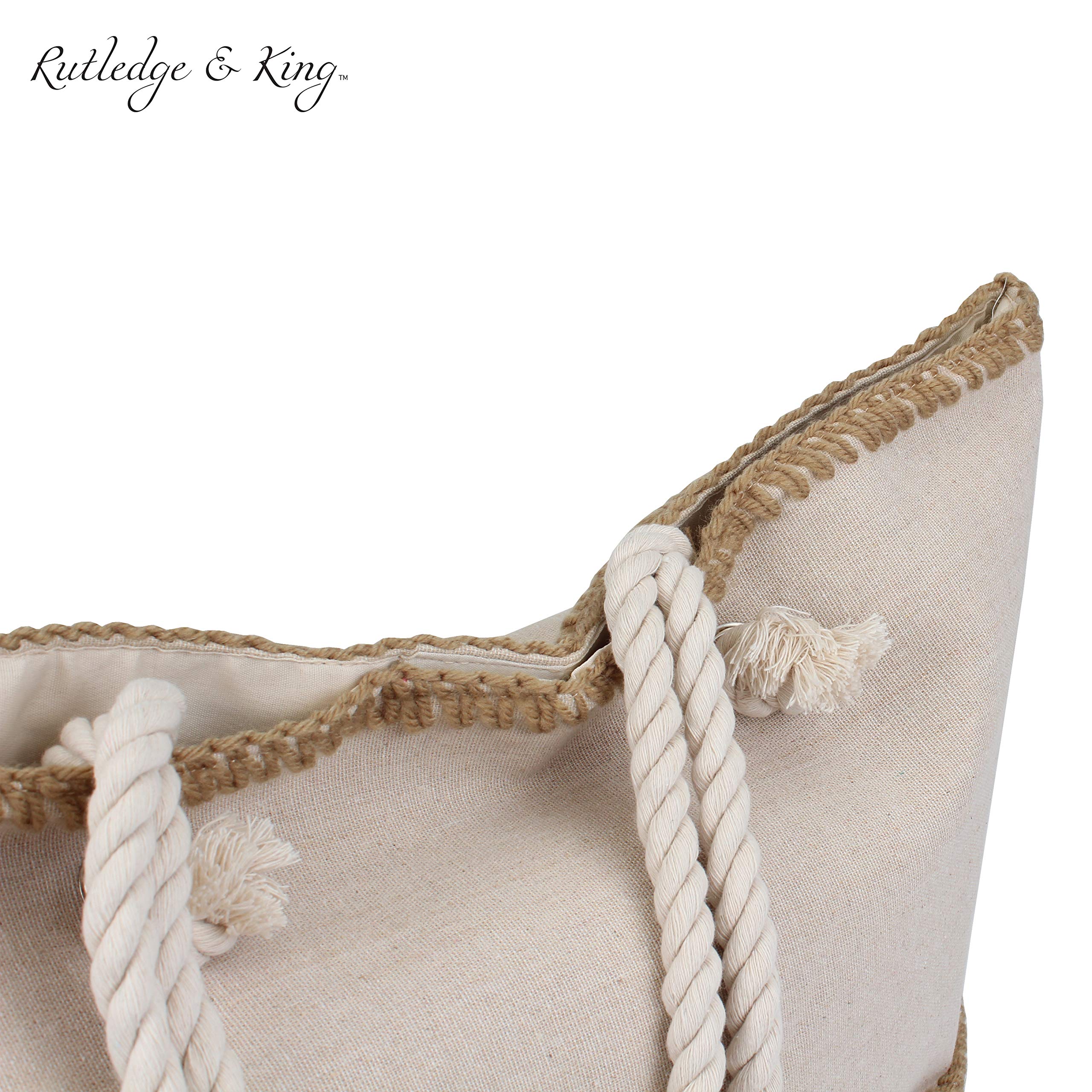 Rutledge & King Large Beach Tote Bag with Rope Handles - Stylish & Spacious Summer Tote for Women - Perfect for Beach, Pool, Shopping & Travel Accessories