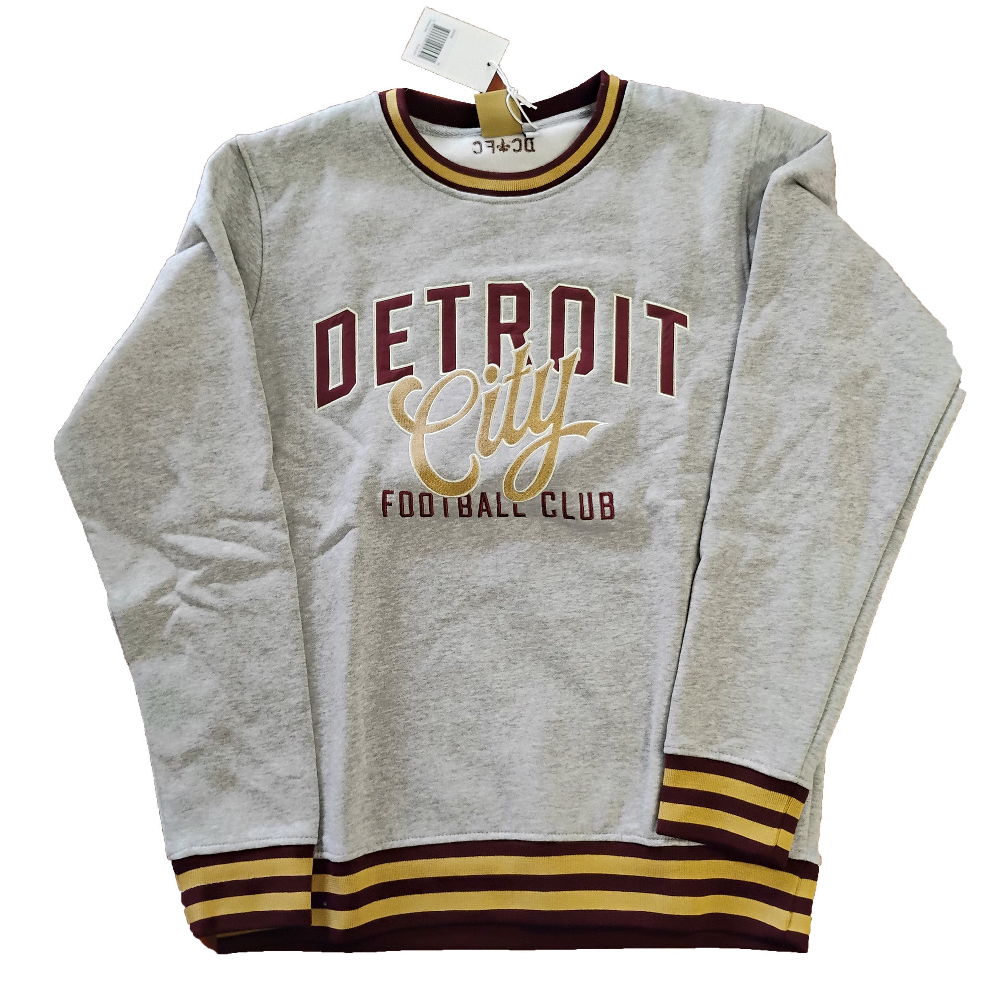 Stylish Striped Cuff Crew Sweater in Grey - Perfect for Casual Outfits & Cozy Winter Wear