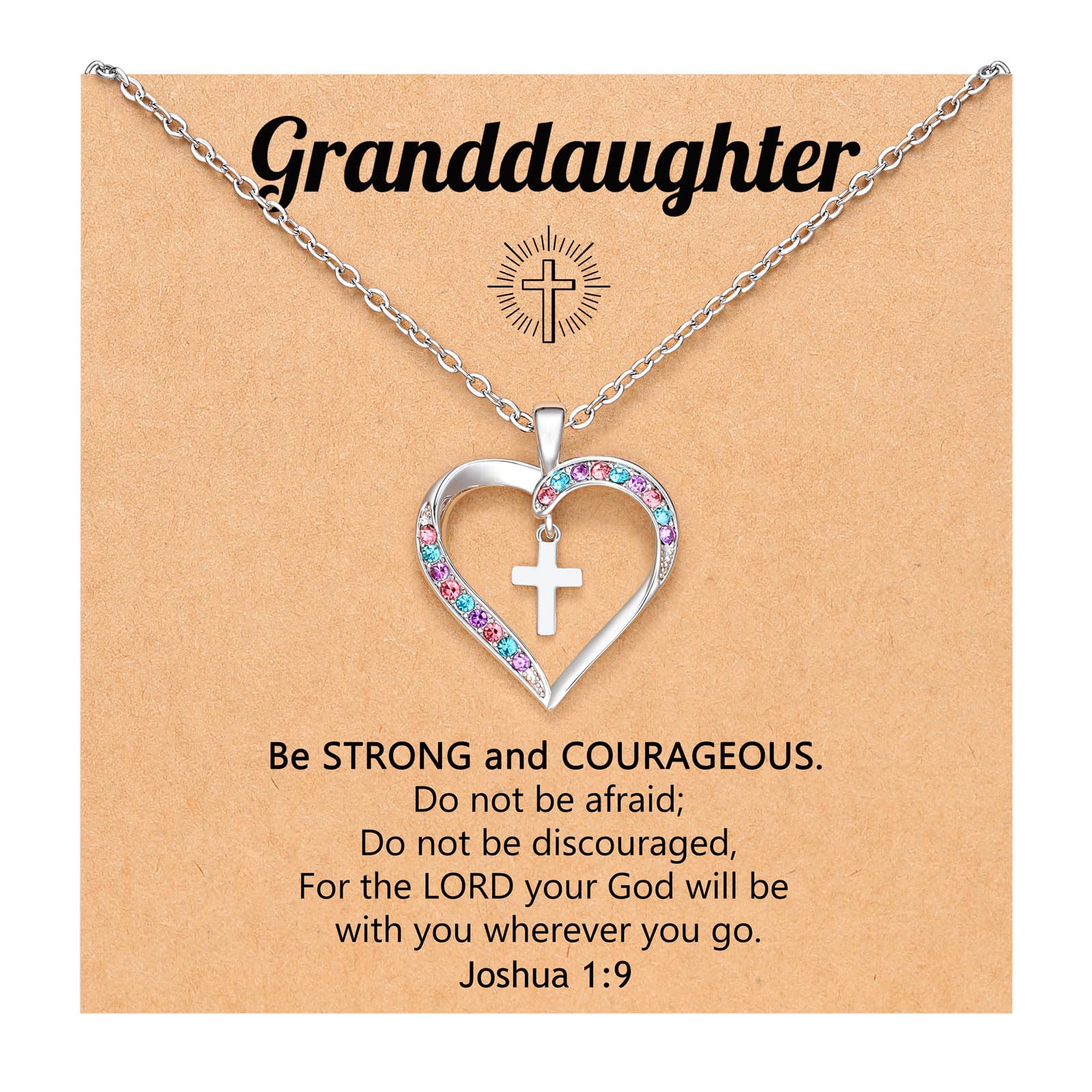 UPROMI Elegant Cross Necklace for Girls - Religious Jewelry Gift for Baptism, First Communion, Confirmation & Graduation | Perfect Back to School Present & Spiritual Occasions