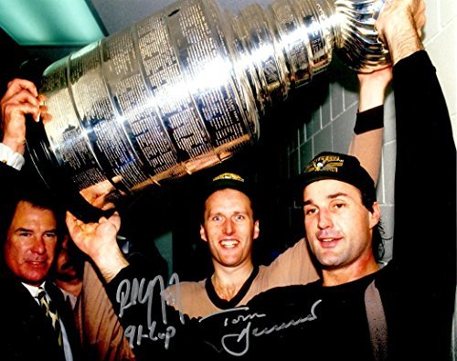 Autographed Paul Coffey & Tom Barrasso 8x10 Pittsburgh Penguins Hockey Photo - Signed Memorabilia for NHL Fans, Sports Collectors & Man Cave Decor