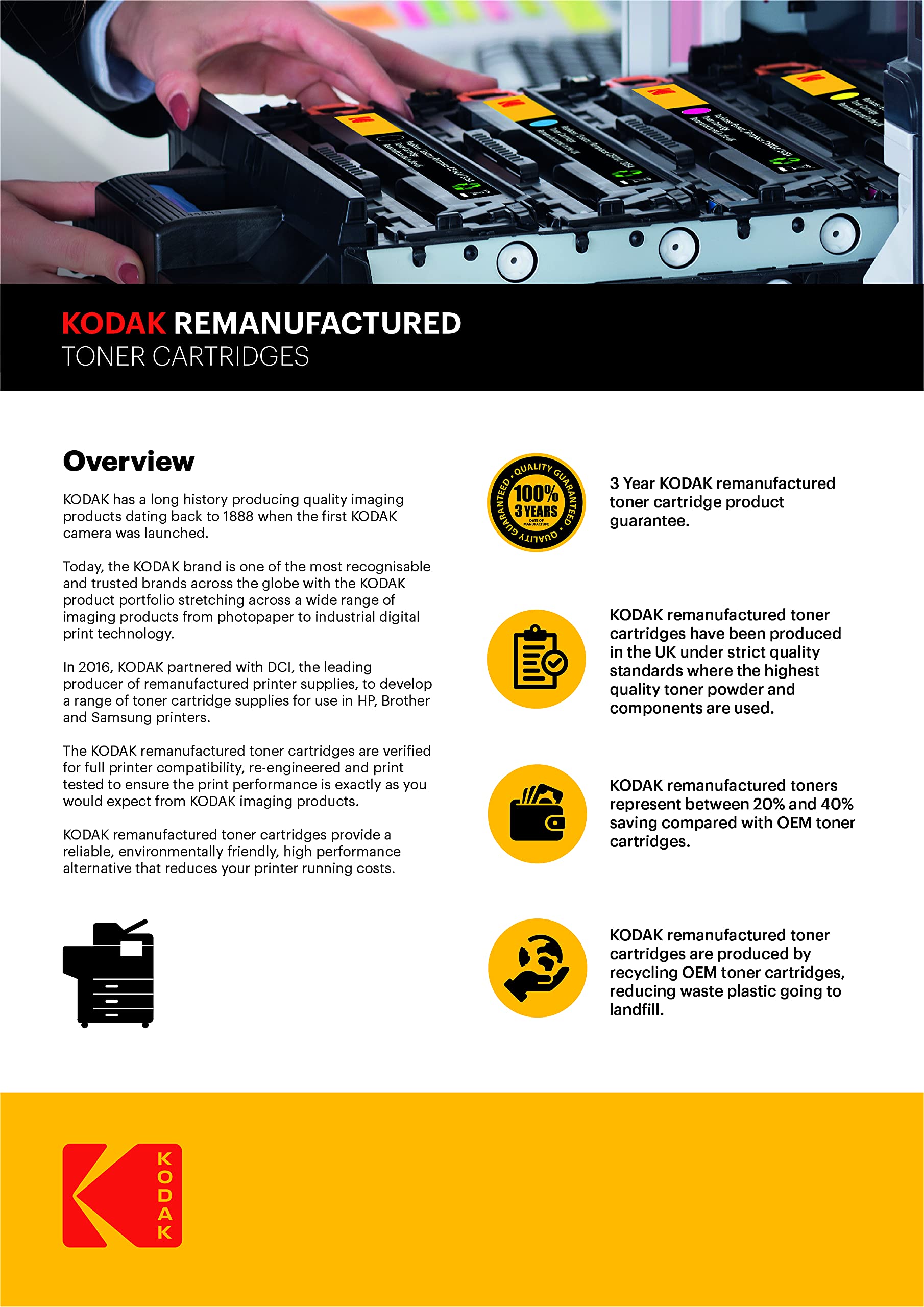 Kodak Compatible Black Toner for HP LJP2055 - CE505X/05X/3480B002/3480B001/719H Replacement - High Yield 6500 Pages - Perfect for Office Printing & Document Production