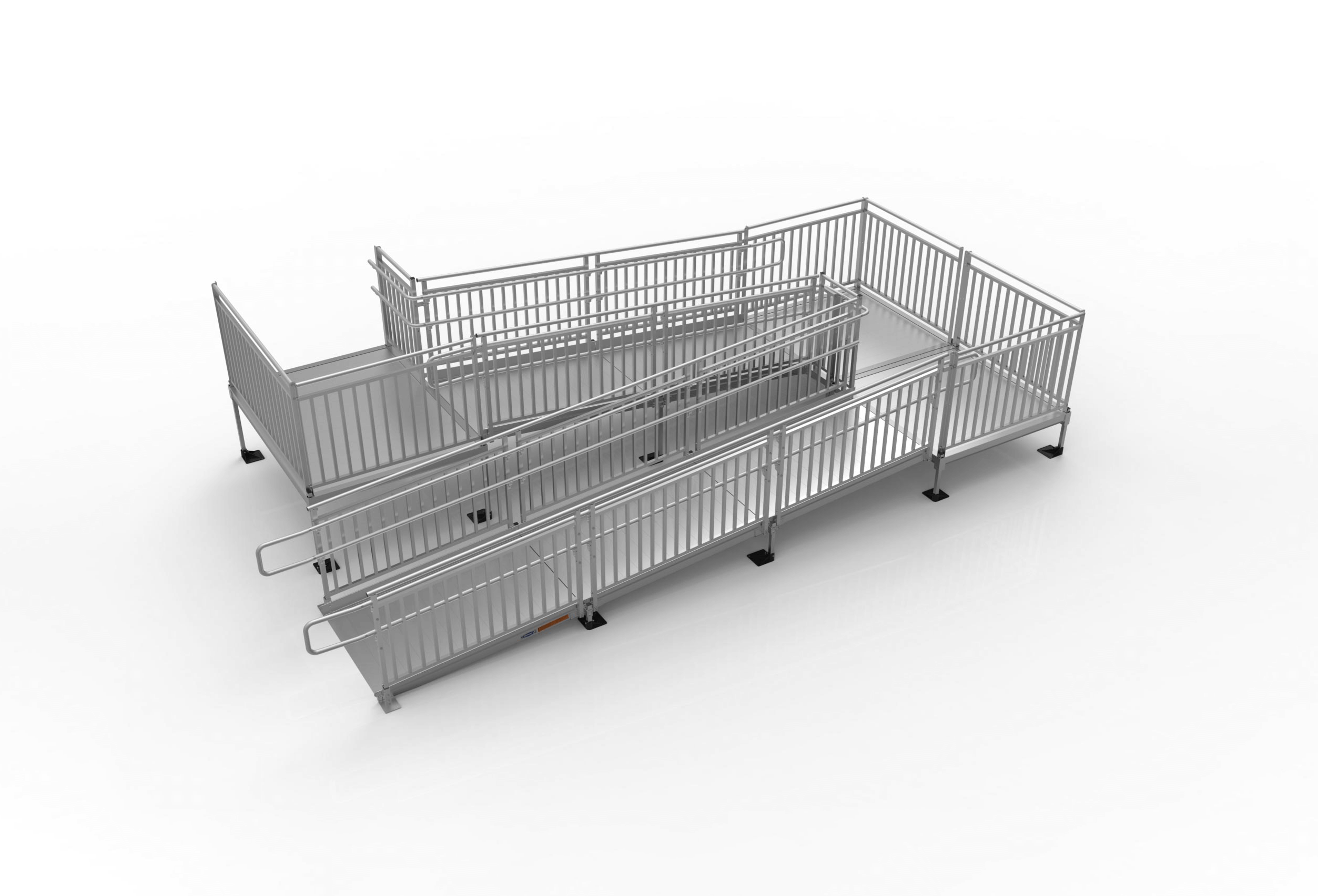 Pathway HD Modular Ramp System with Picketed Handrails - ADA Compliant Wheelchair Access Ramp for Home & Business Use - Durable Aluminum Construction for Indoor/Outdoor Accessibility Solutions