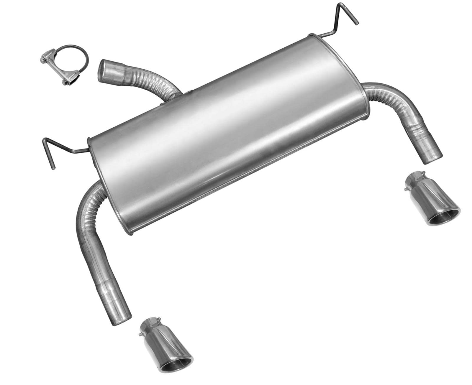 High-Quality Rear Muffler with Clamp & Chrome Tips for Ford Escape 2013-2019 | Durable Performance Exhaust System | Made in USA | Perfect for Off-Roading and Daily Commuting