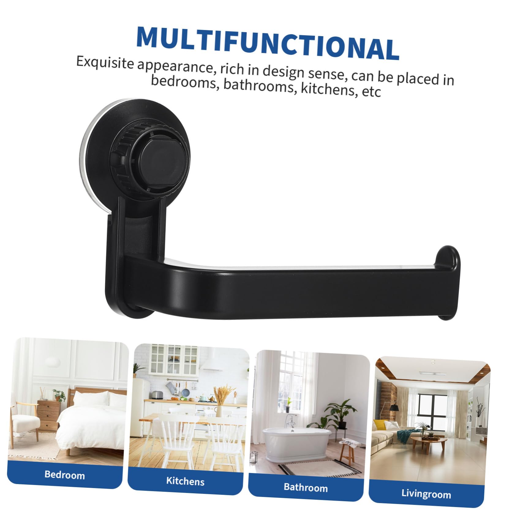 Zerodeko Metal Wall Mount Coat Hanger & Paper Towel Holder - Black Toilet Paper Stand, Paper Dispenser & PVC Hanging Organizer for Bathroom, Kitchen, Office | Space-Saving Storage Solution for Towels, Utensils & Turkish Tea Glasses
