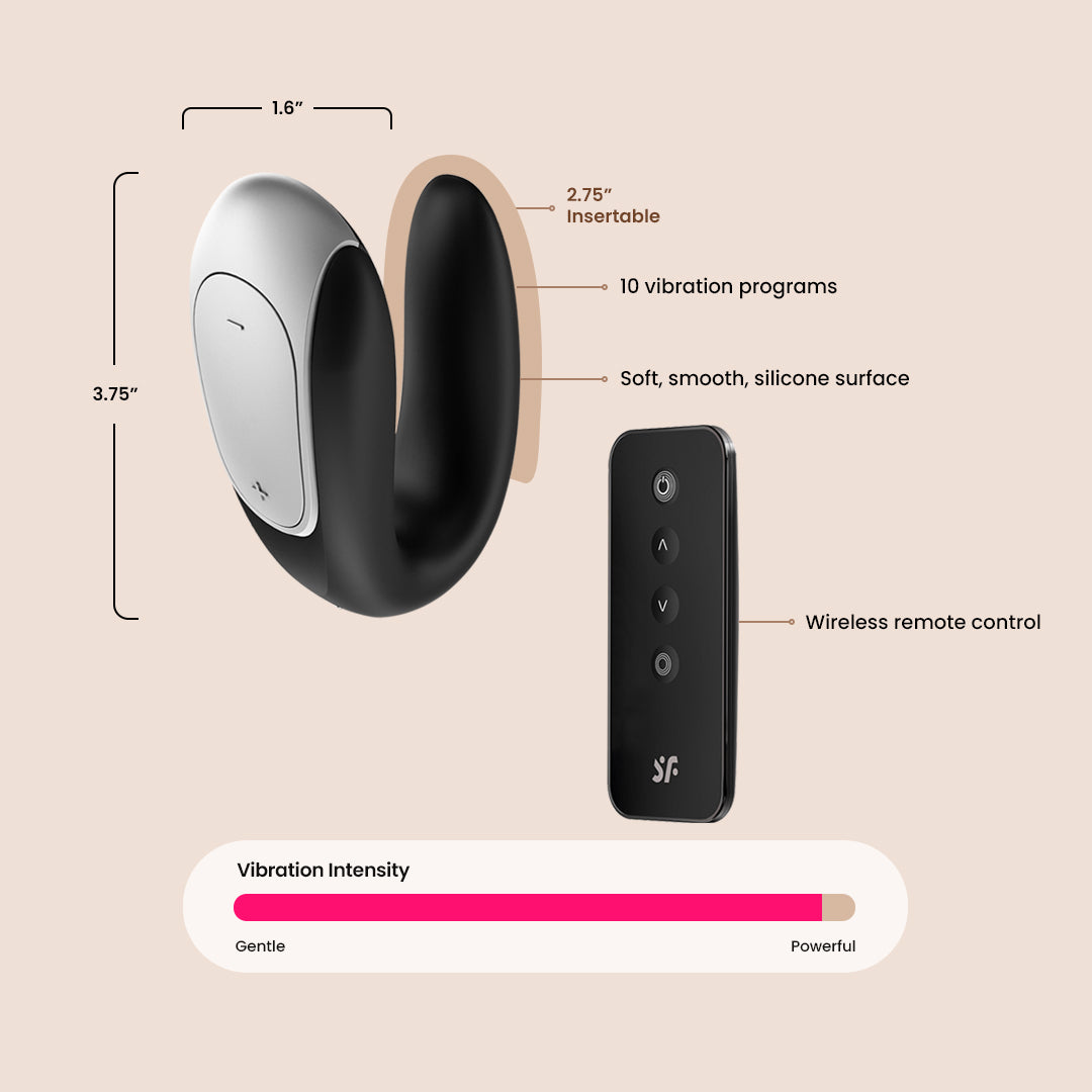 Satisfyer Double Fun Dual Motor Vibrator for Vaginal & Clitoral Stimulation with Remote Control - Perfect for Couples Play & Solo Pleasure