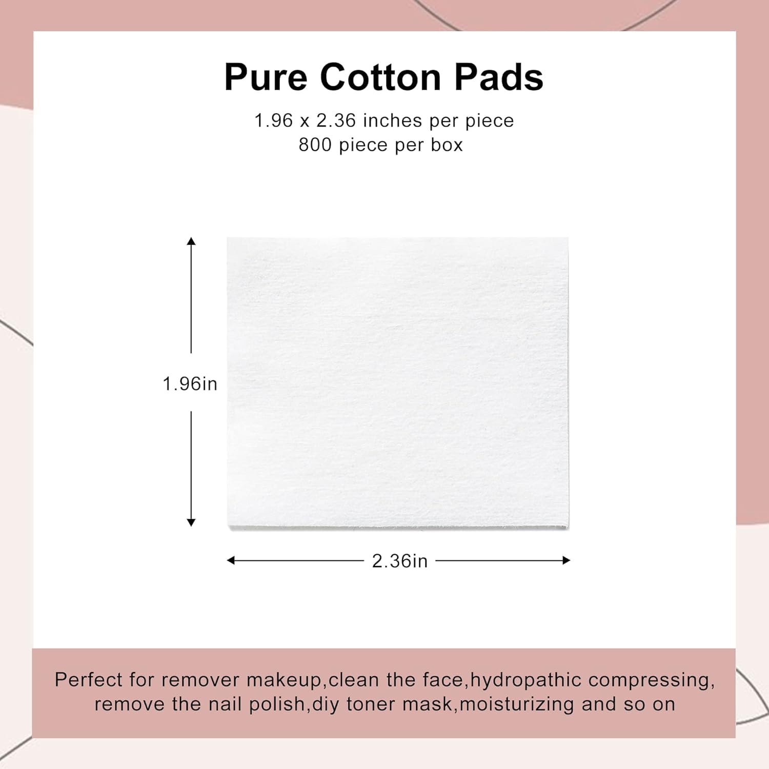Premium Natural Cotton Makeup Pads - 1000 Pcs Double-Sided Soft Facial & Eye Makeup Remover Pads | Gentle, Water-Saving & Hypoallergenic | Perfect for Daily Makeup Removal, Skincare & Travel Essentials