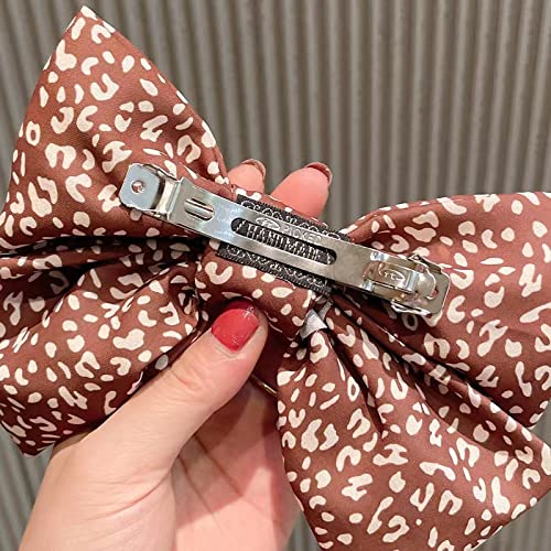 Rugelyss 3-Piece Handmade Polka Dot Bow Hair Clips - Black, Coffee & White Spring Hair Accessories for Women & Girls | Perfect for Weddings, Parties & Everyday Wear