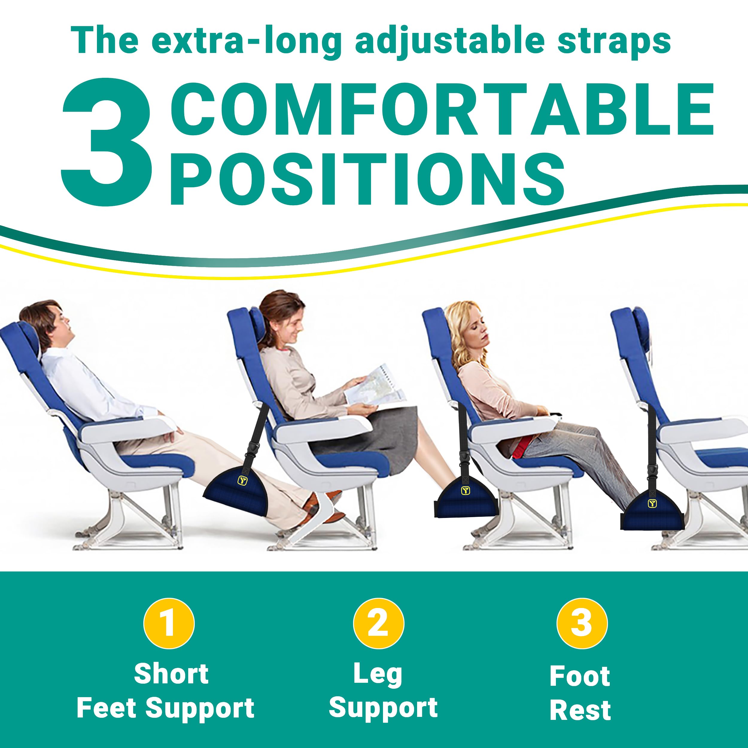 Airplane Foot Hammock - Comfortable Travel Foot Rest for Flights | Portable Foot Support for Long Plane Rides | Perfect for Economy Class & Road Trips