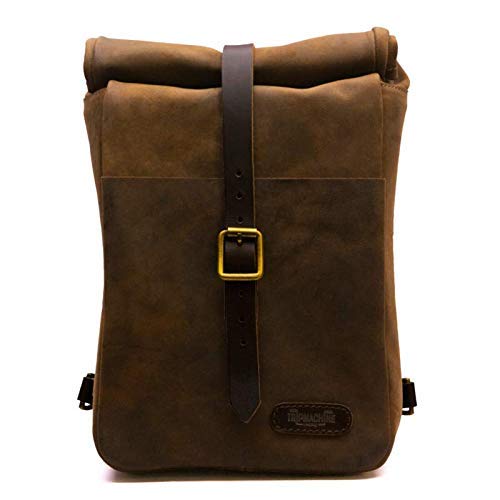 Trip Machine Company Genuine Leather Mini Pannier Bag - Tobacco Brown for Motorcycle, Bicycle & Urban Commuting