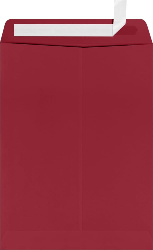 LUXPaper 9 x 12 Open End Envelopes - Self Seal Peel & Press, Garnet Red, 80lb Text Weight, Pack of 250 | Perfect for Wedding Invitations, Business Mailings & Greeting Cards