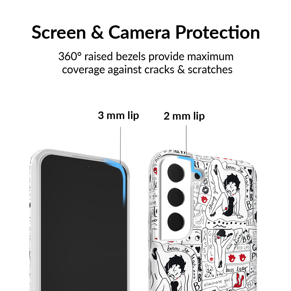 Betty Boop Girl Power Samsung Phone Case - Trendy Protective Cover for Samsung Galaxy S21/S20/Note 20 - Perfect Gift for Women & Girls - Office, School, Travel Accessory