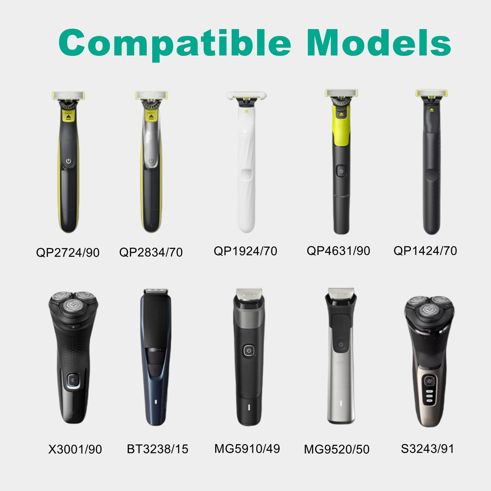 Original Title: Charger Cable Compatible with Philips Norelco One Blade Charger,5V USB Charging Cable Compatible with Philips Norelco One Blade MG5910 MG7910 MG9510QP2724 QP2834 QP6531 Shaver Replacement Chargers.  Optimized Title: Philips Norelco One Blade Replacement Charger Cable - 5V USB Charging Cord for MG5910, MG7910, MG9510, QP2724, QP2834, QP6531 Shavers - Perfect for Travel & Home Use