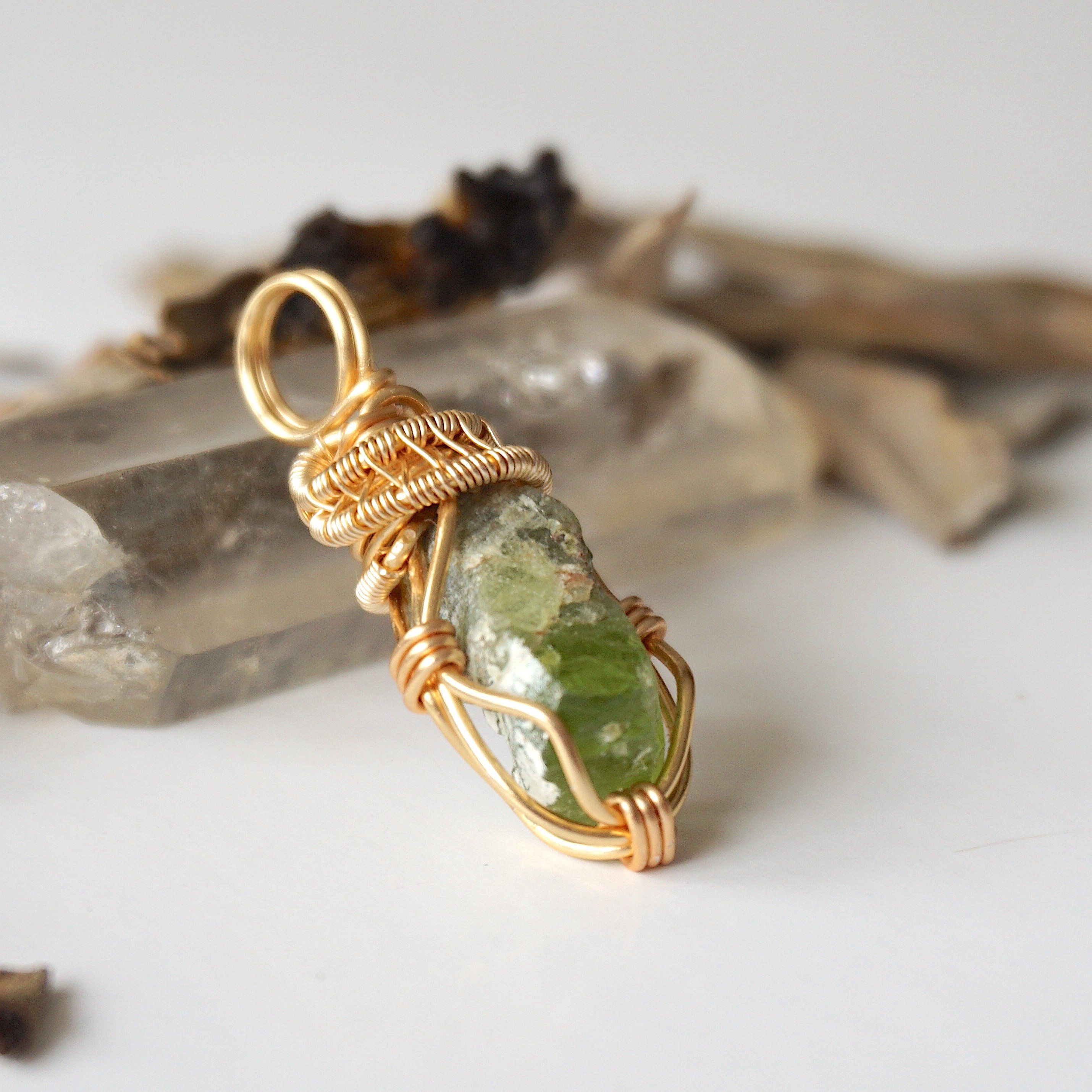 14k Gold Filled Raw Peridot Necklace - Dainty Gemstone Jewelry for Women, Perfect for Everyday Wear & Special Occasions